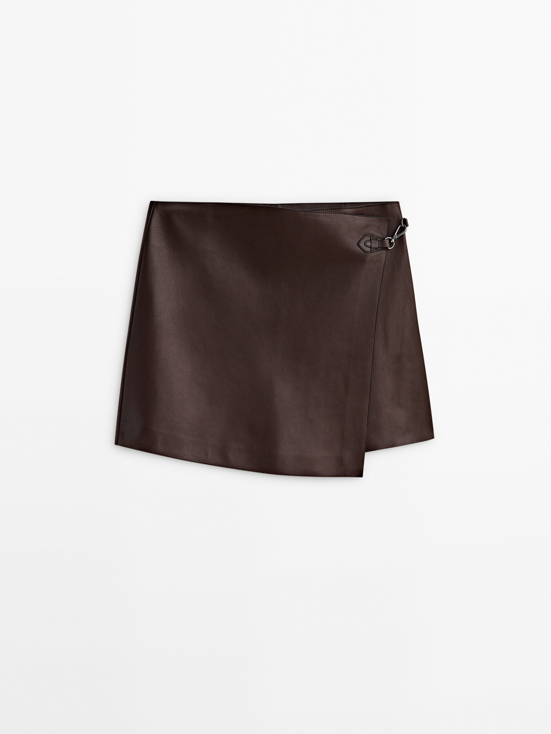 Massimo dutti deals brown leather skirt