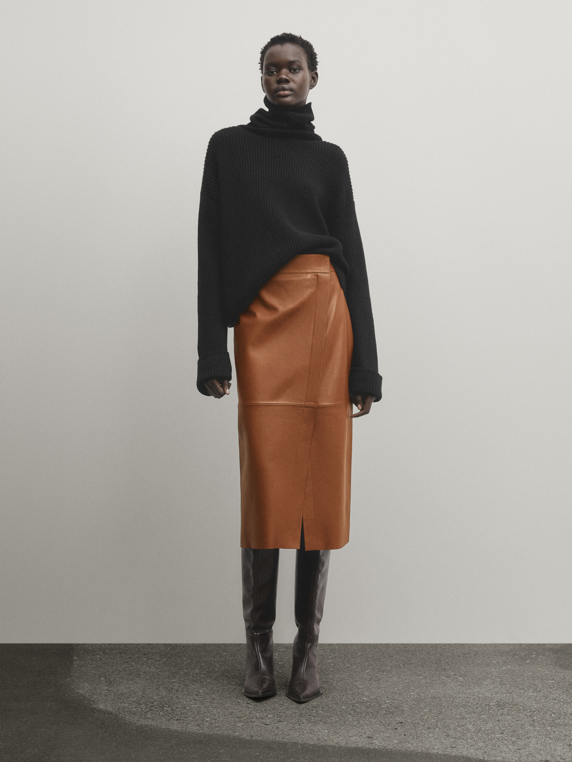 Jupe crayon en cuir zara sale