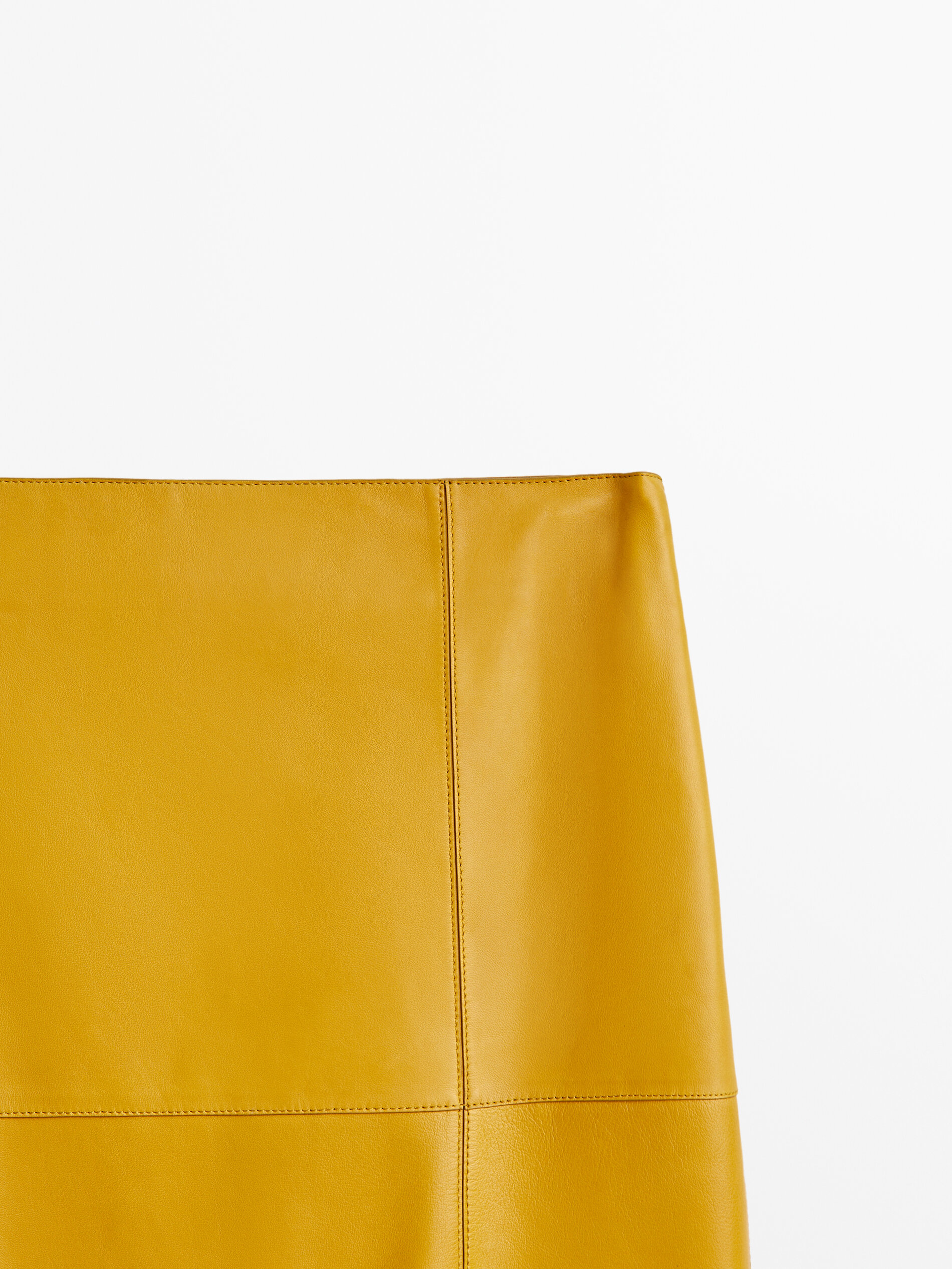 Leather skirt yellow discount