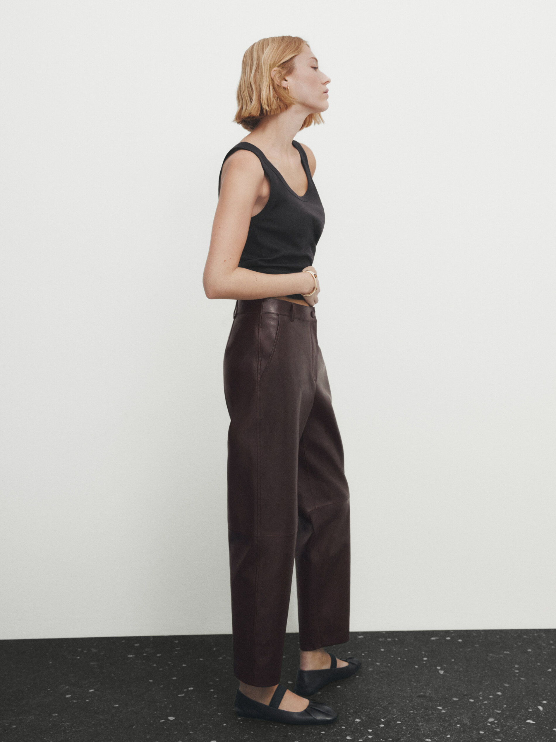Pantalon en cuir nappa