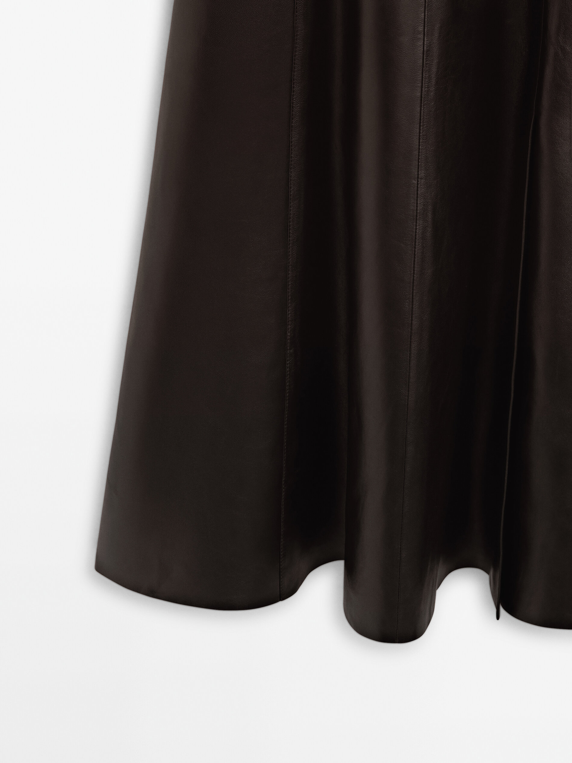 Massimo dutti online brown leather skirt
