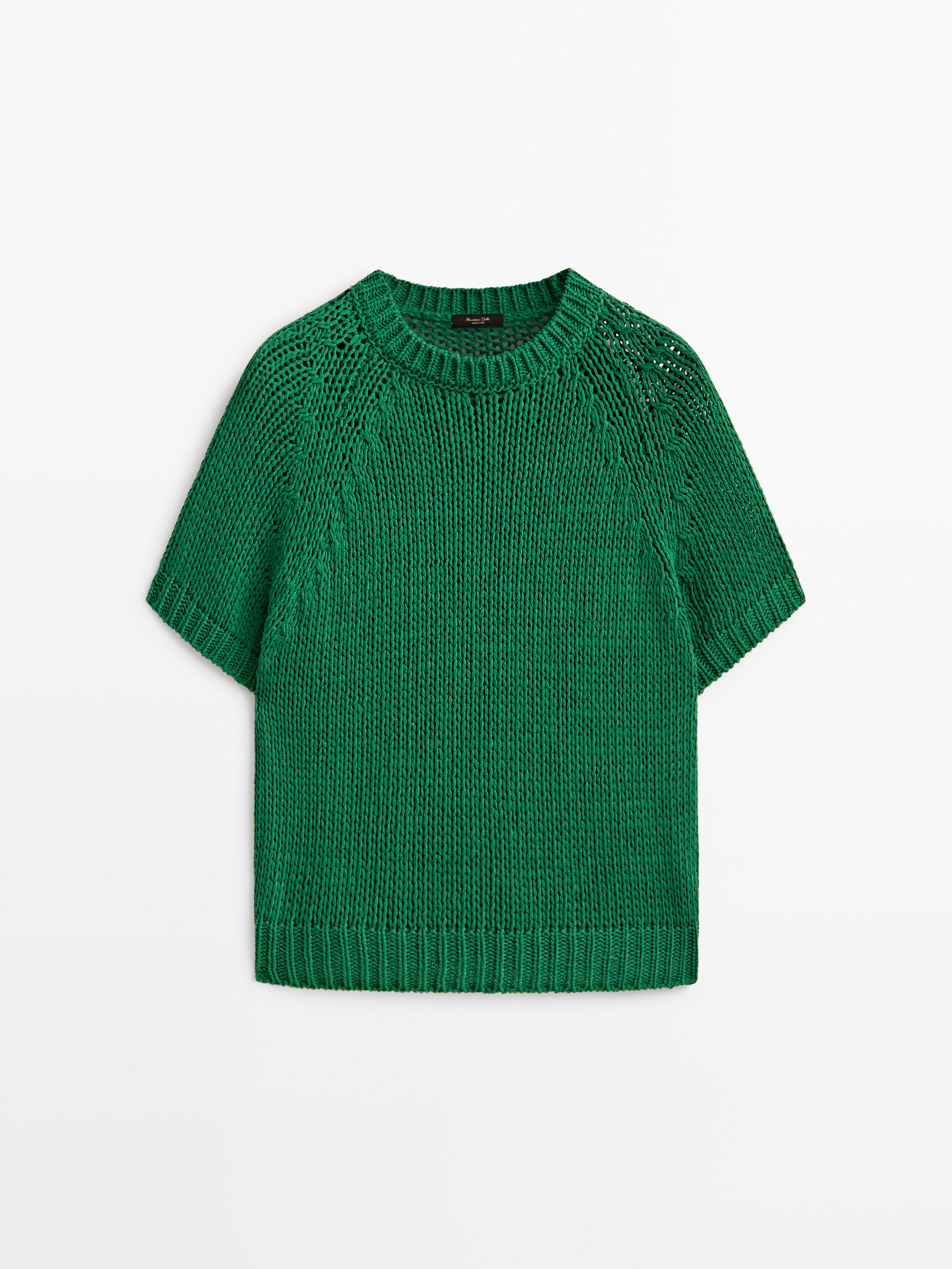 Short sleeve knit sweater - Massimo Dutti