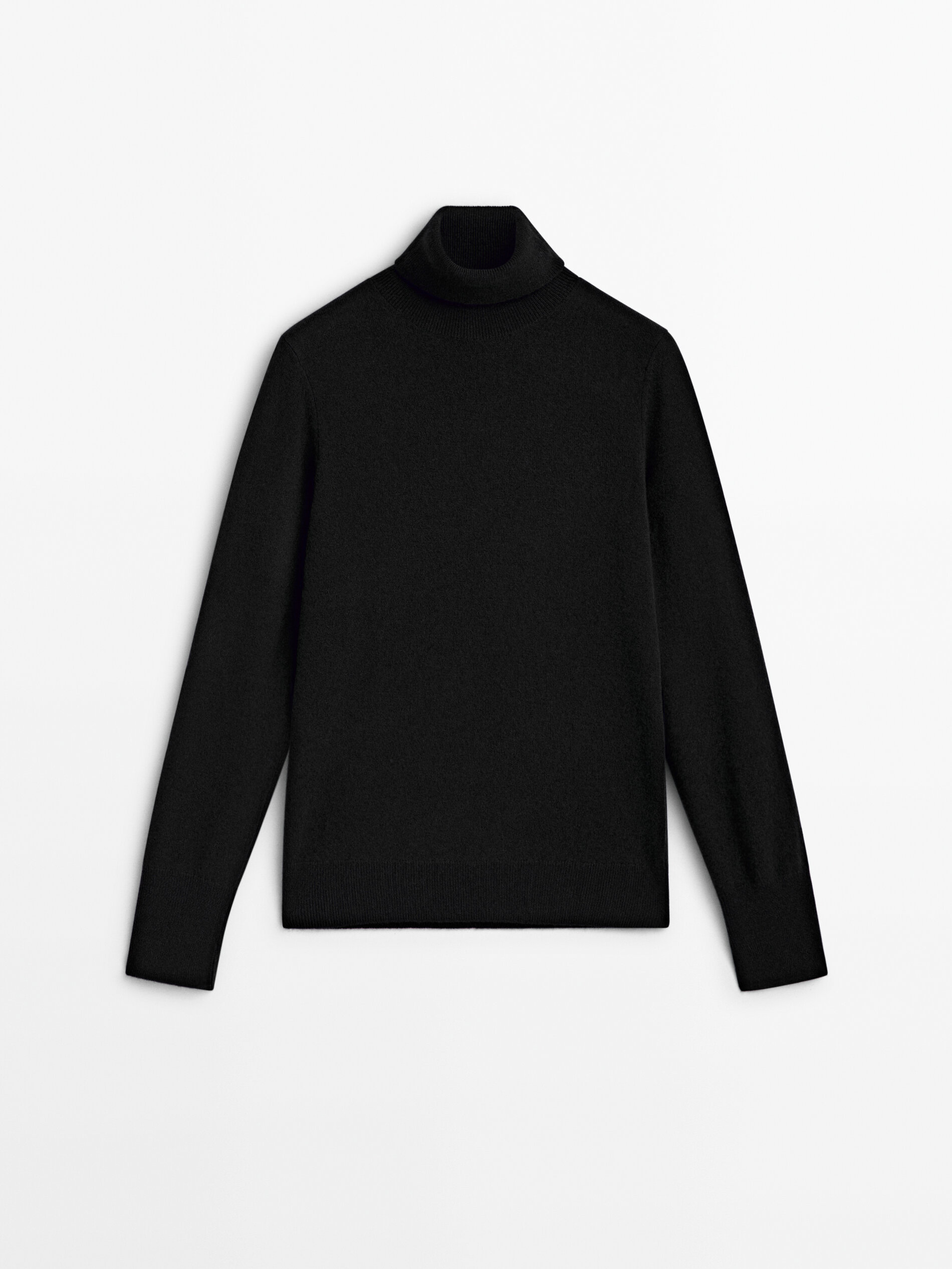 Wool blend high neck sweater · Black, Cream · Sweaters And