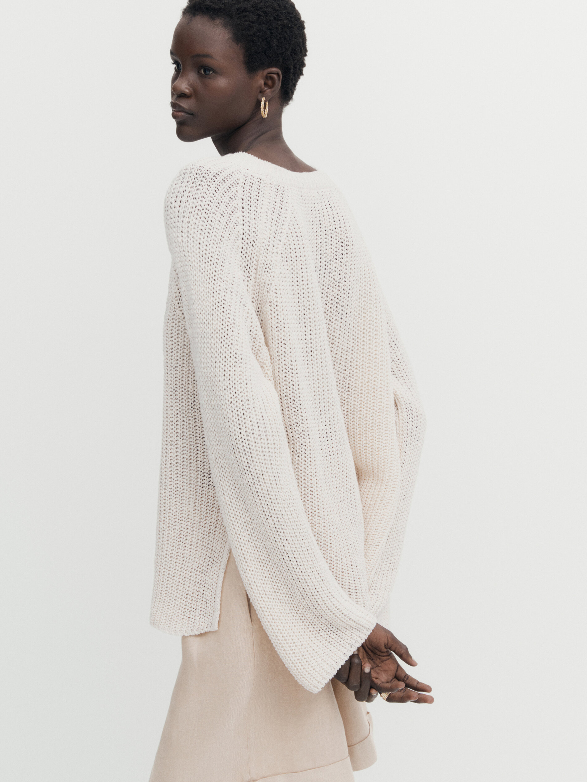 Massimo dutti cable knit sweater sale