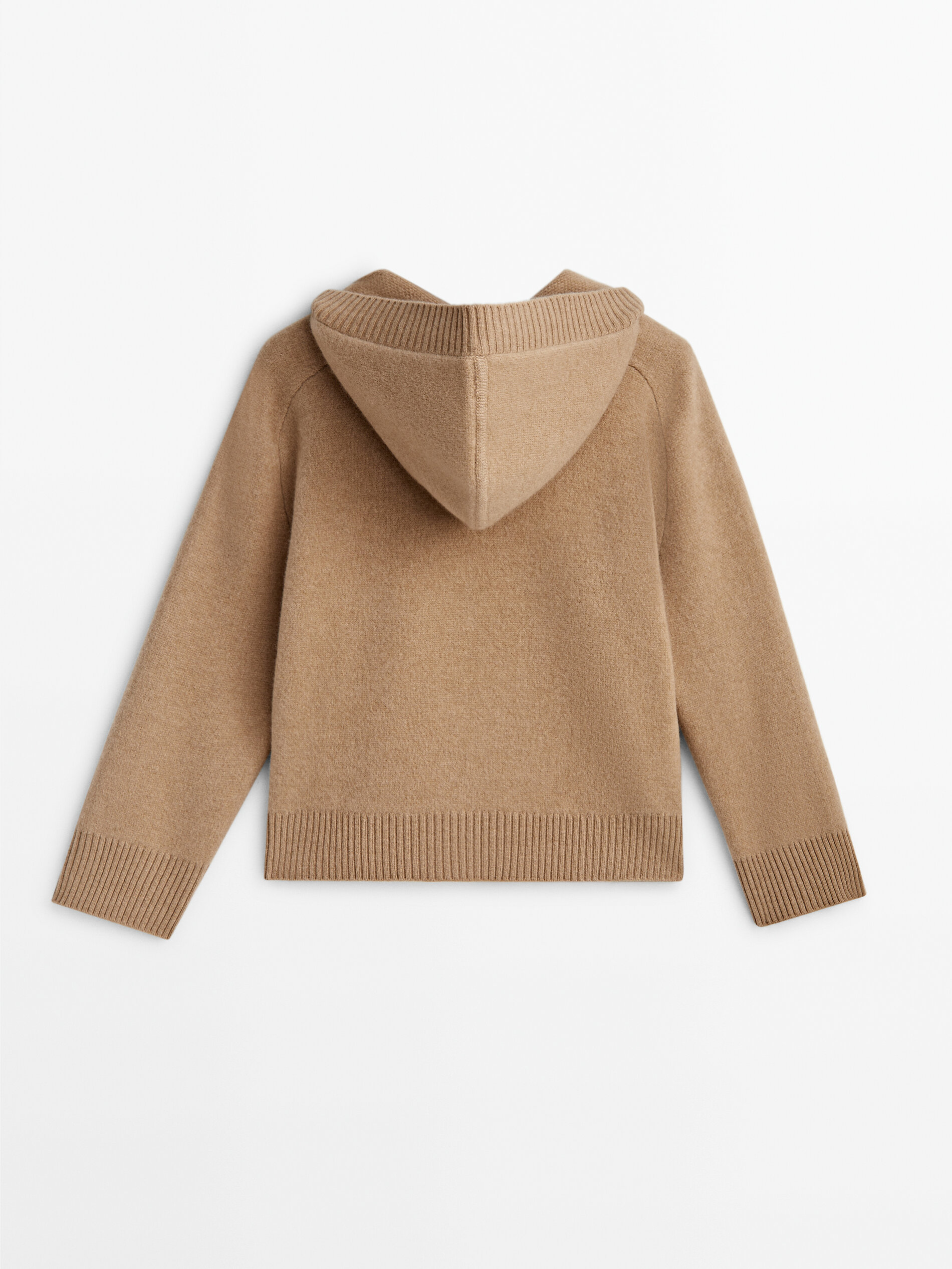 Sudadera punto 100 lana capucha