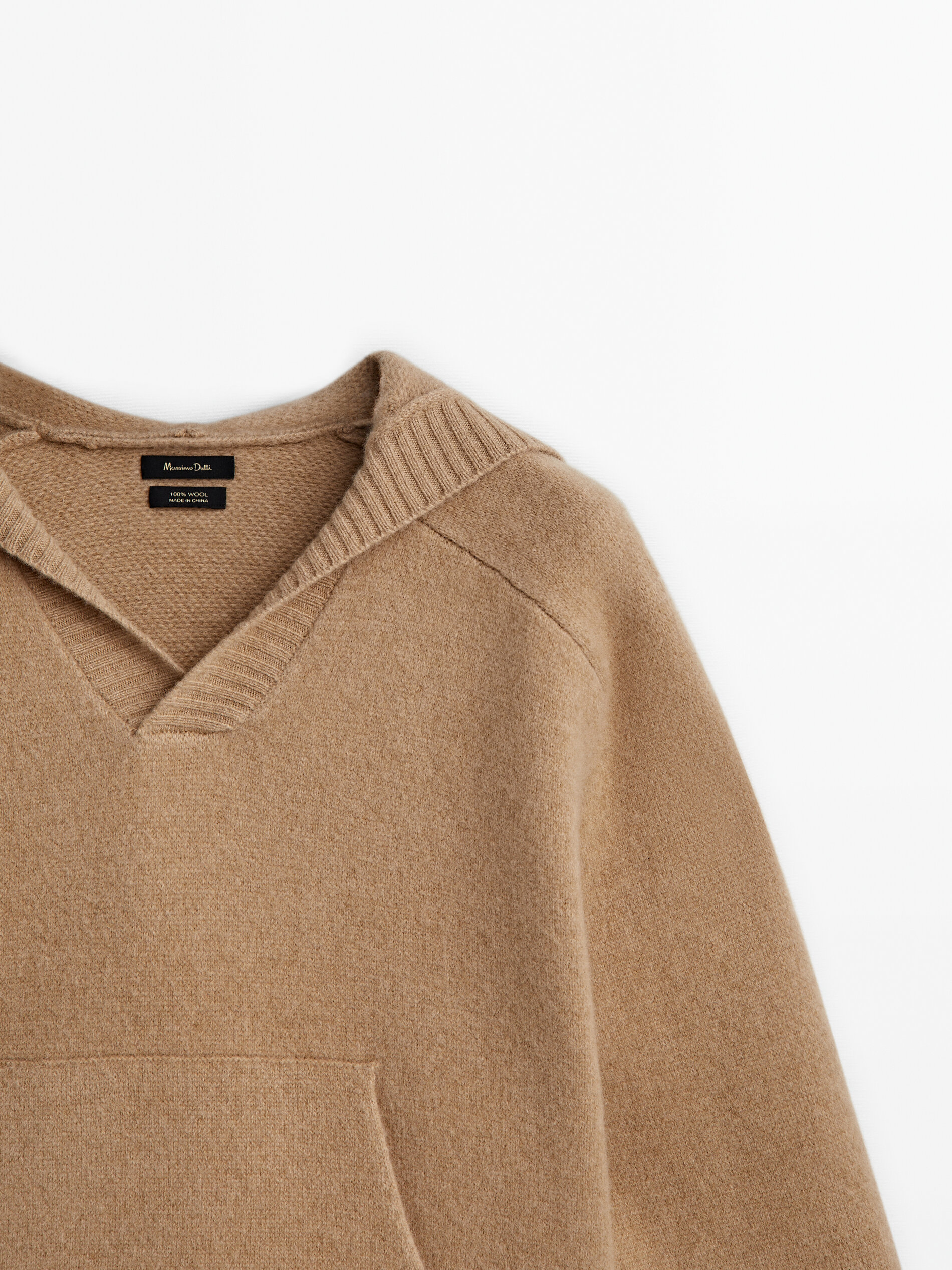 100 wool knit hoodie
