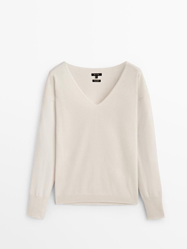 100% cashmere v-neck sweater ICE