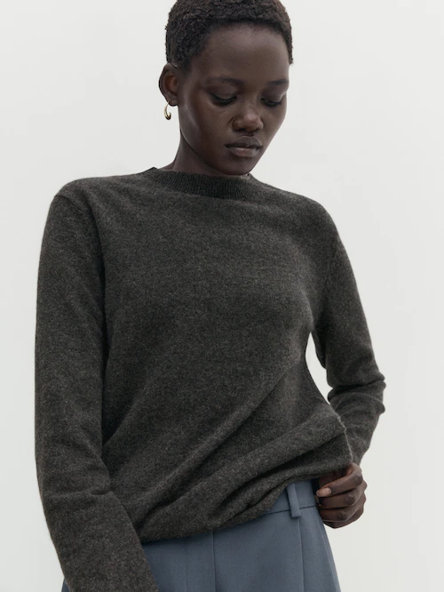 100% cashmere crew neck sweater - Massimo Dutti