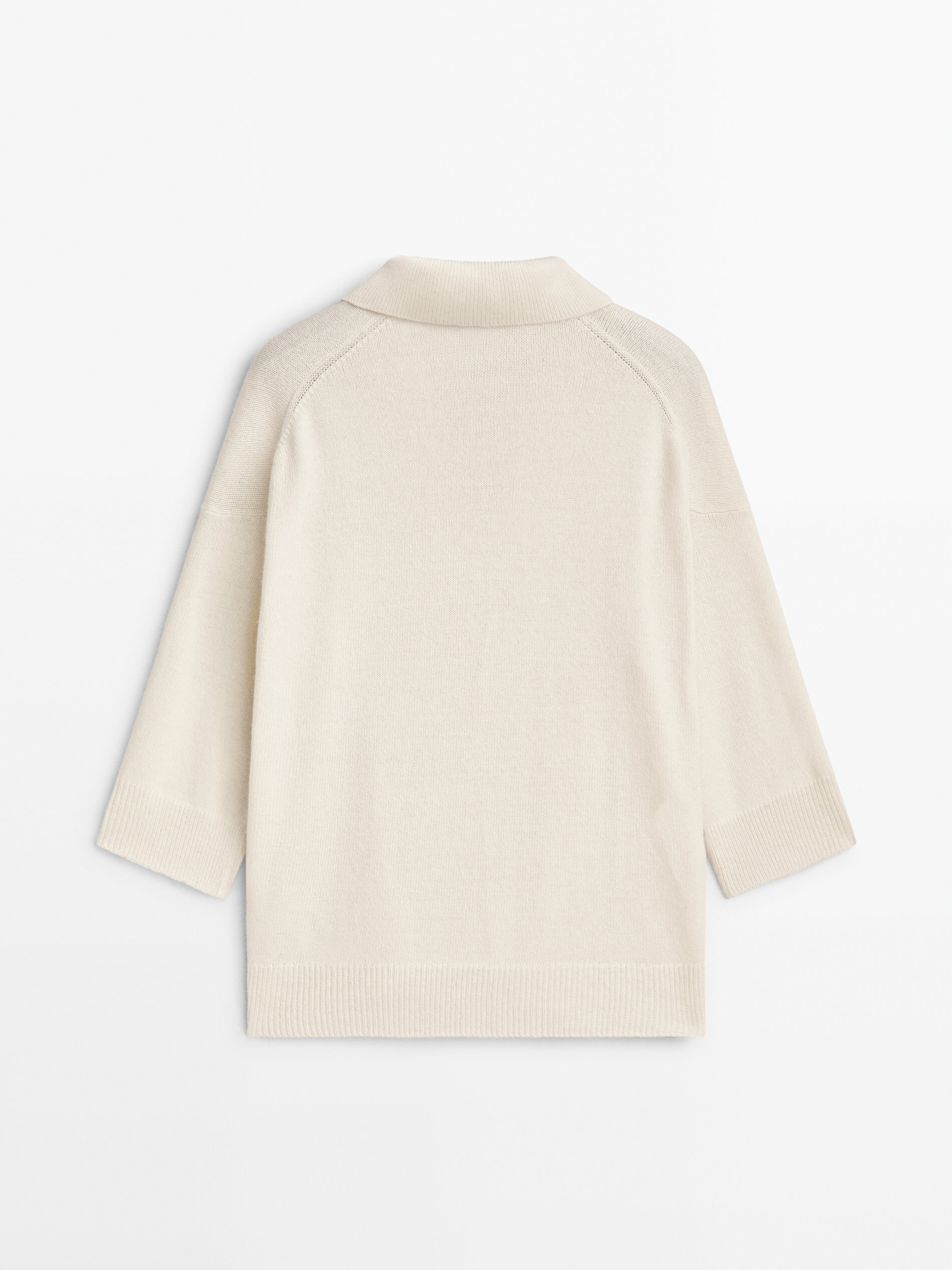 Knit polo sweater with short sleeves