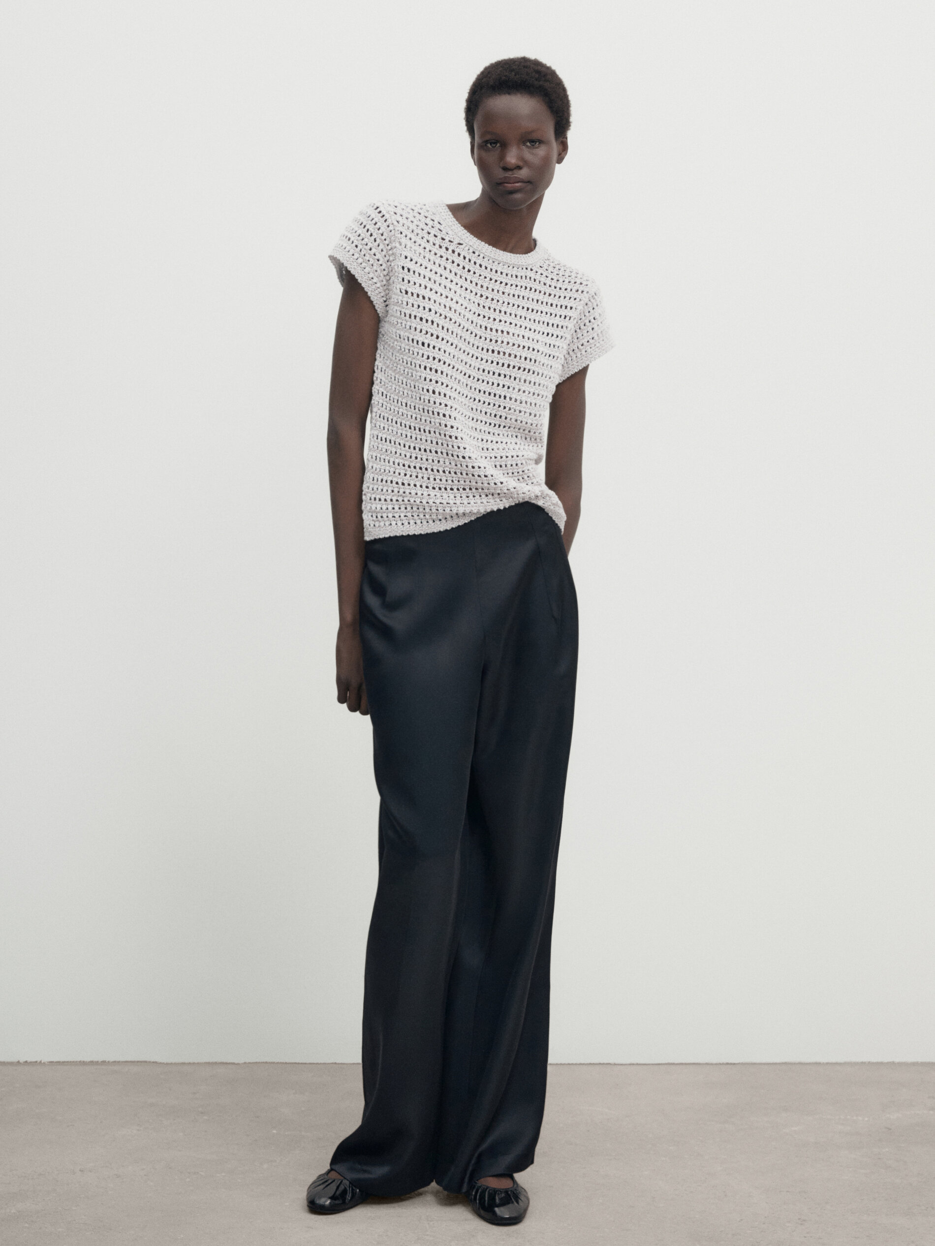 Pull en maille ajour e avec fil brillant Pierre Pulls Et