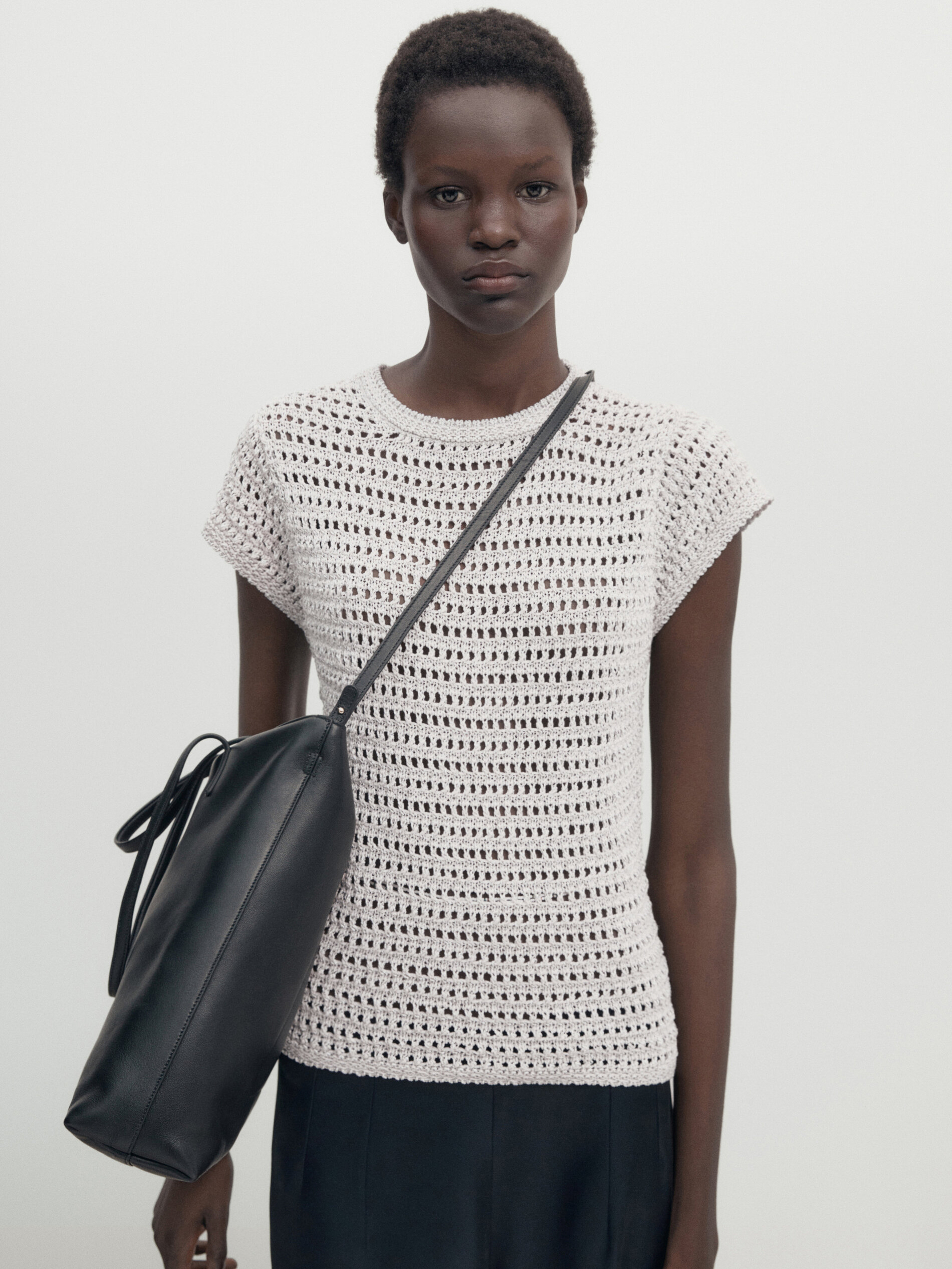 Black open cheap knit sweater