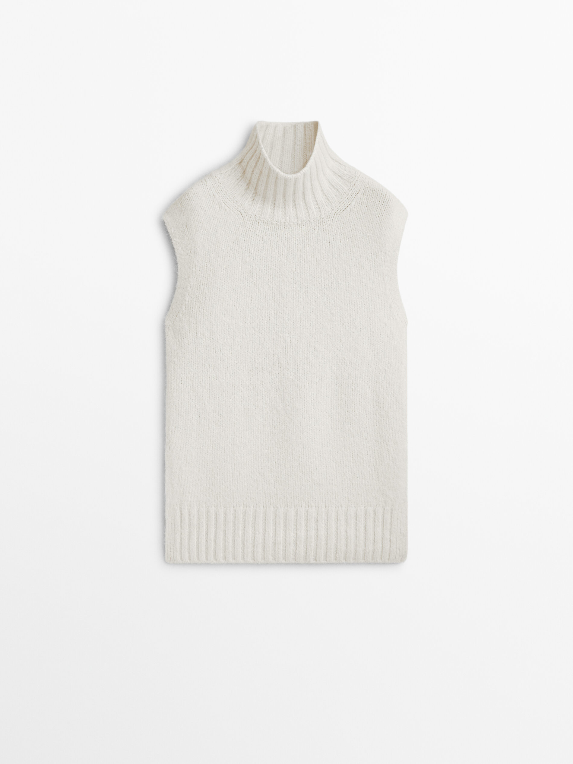 Sleeveless high neck sweater on sale