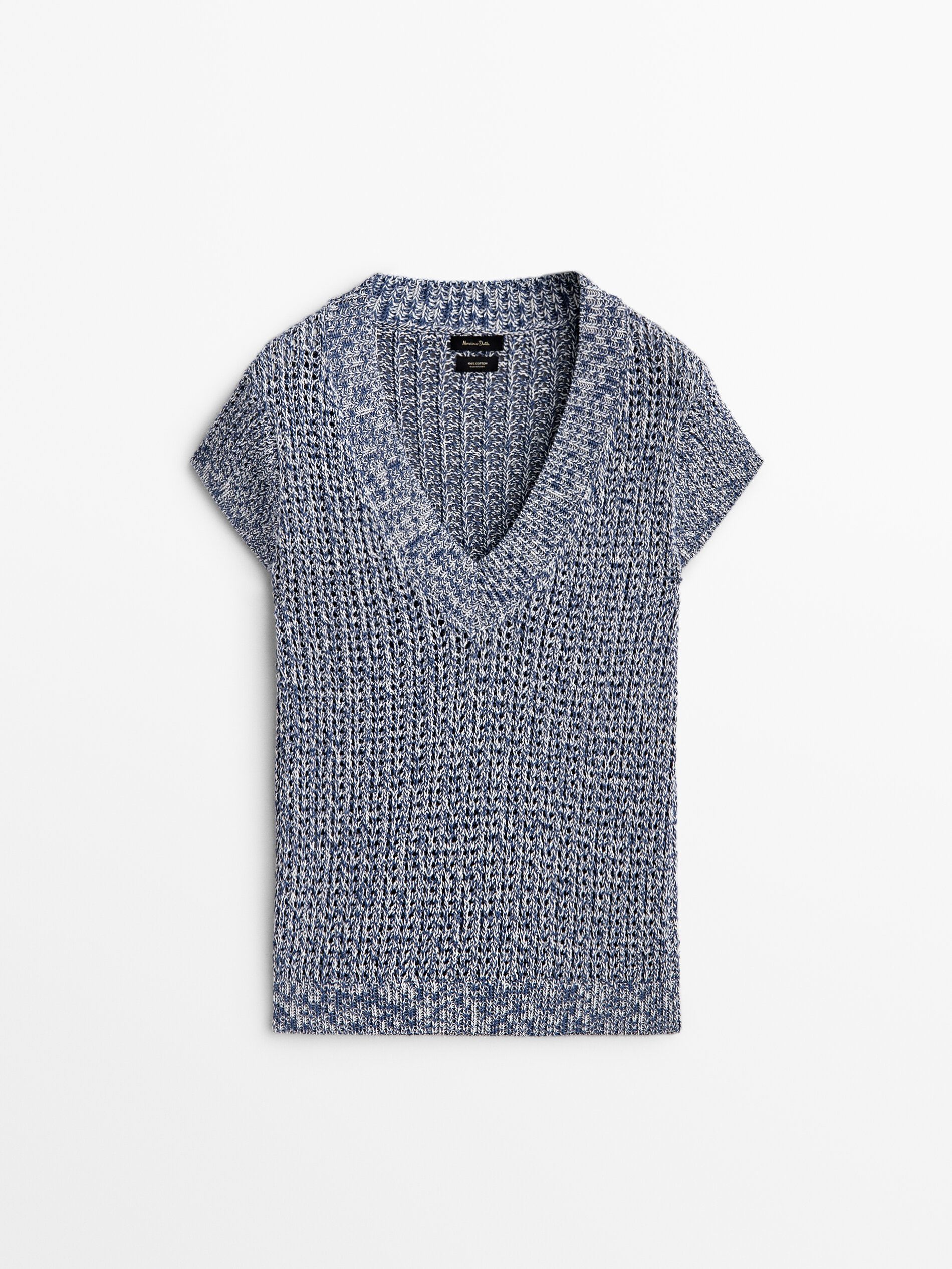 Short sleeve top v neck sweater
