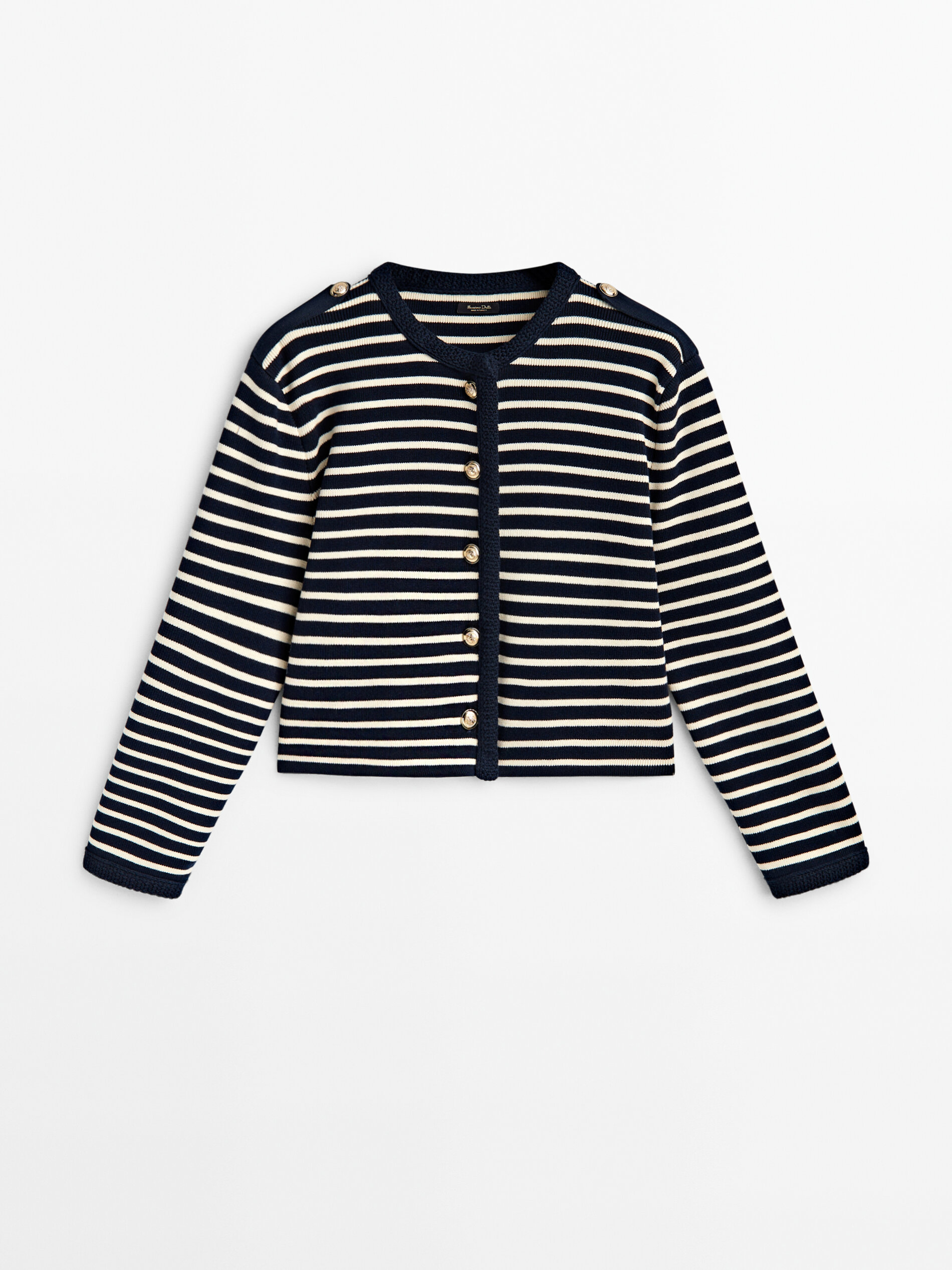 Navy striped deals cardigan