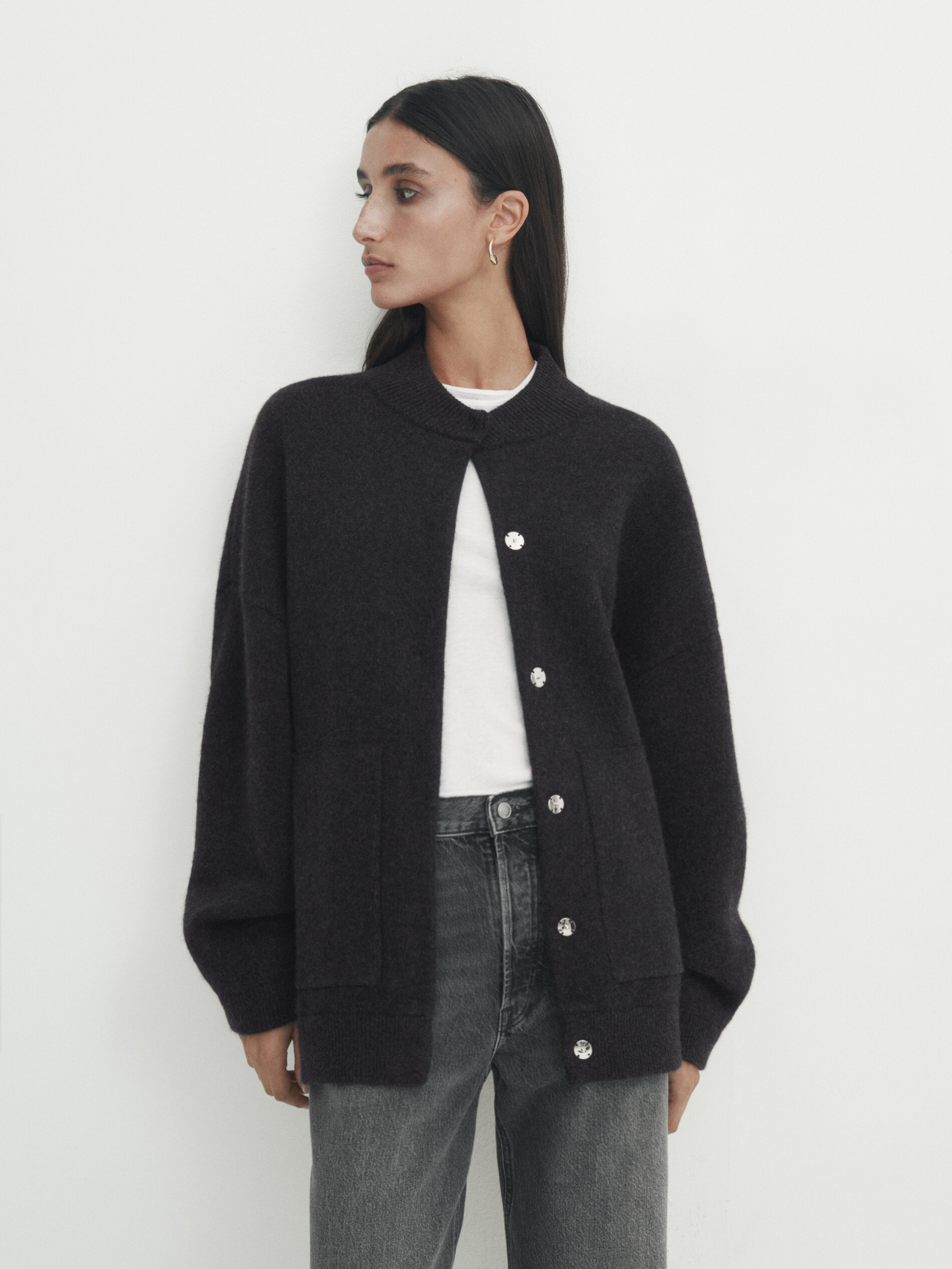 Knit bomber top