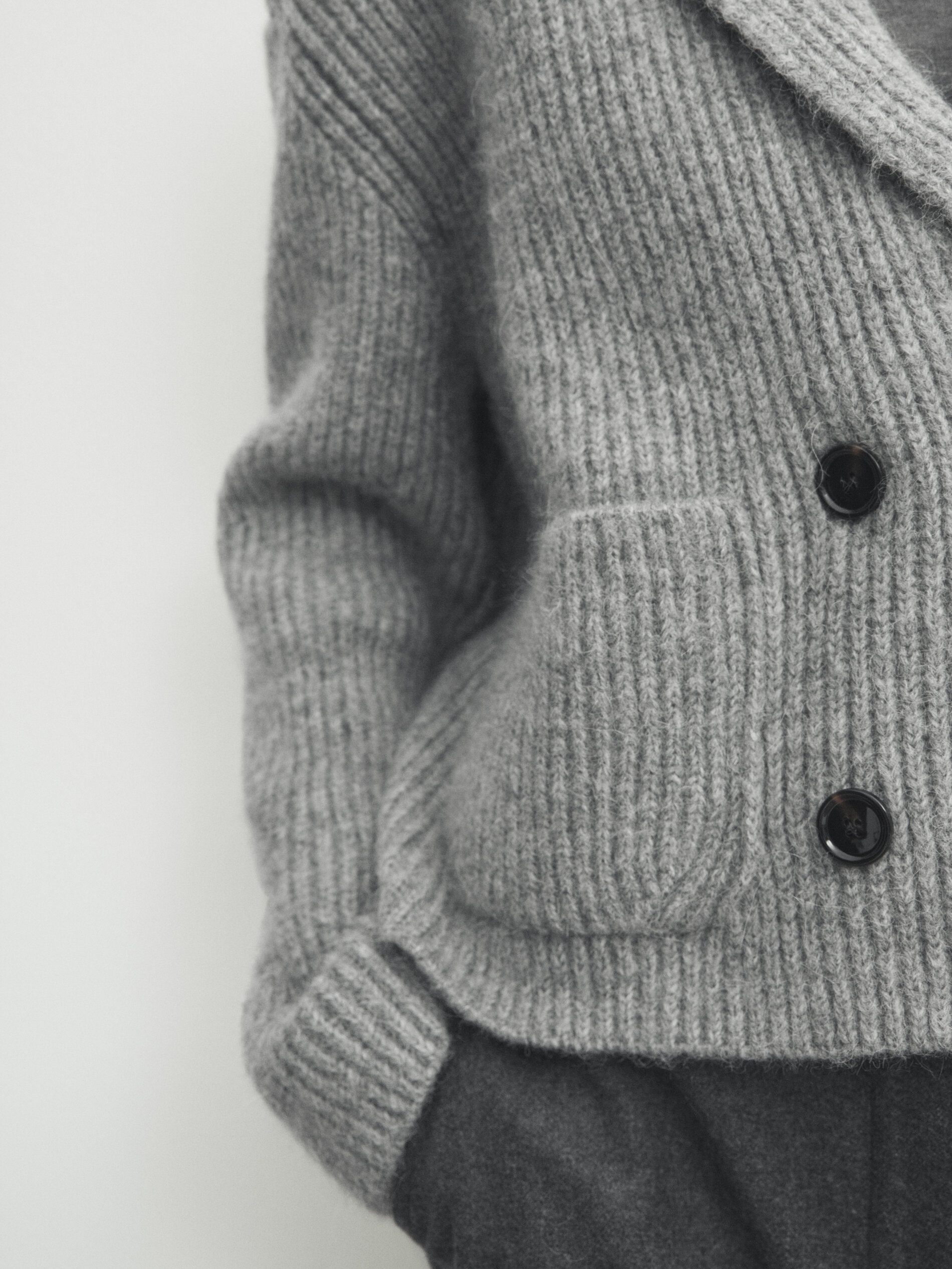 Americana punto hot sale gris mujer