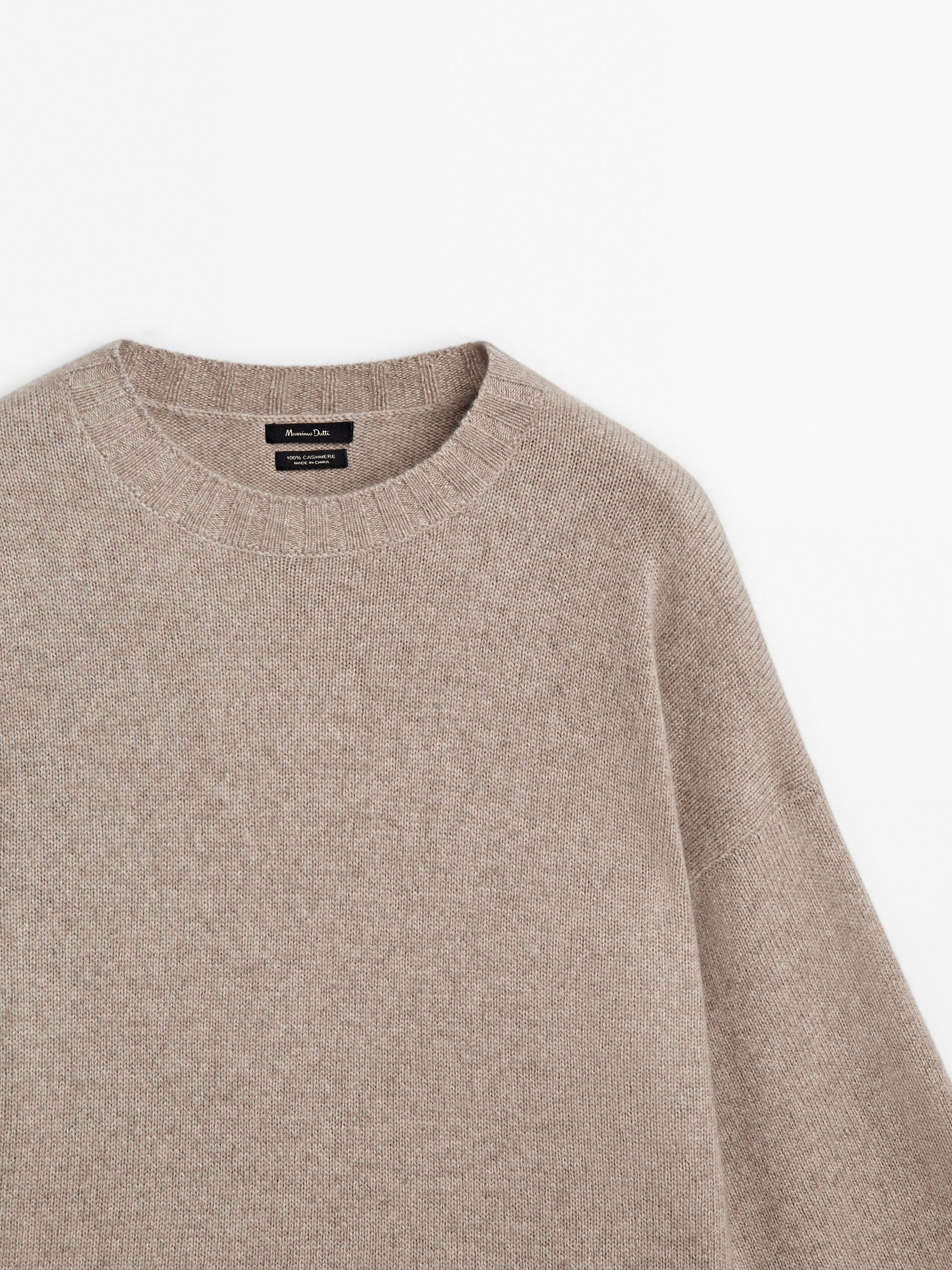 100 cashmere oversize crew neck sweater