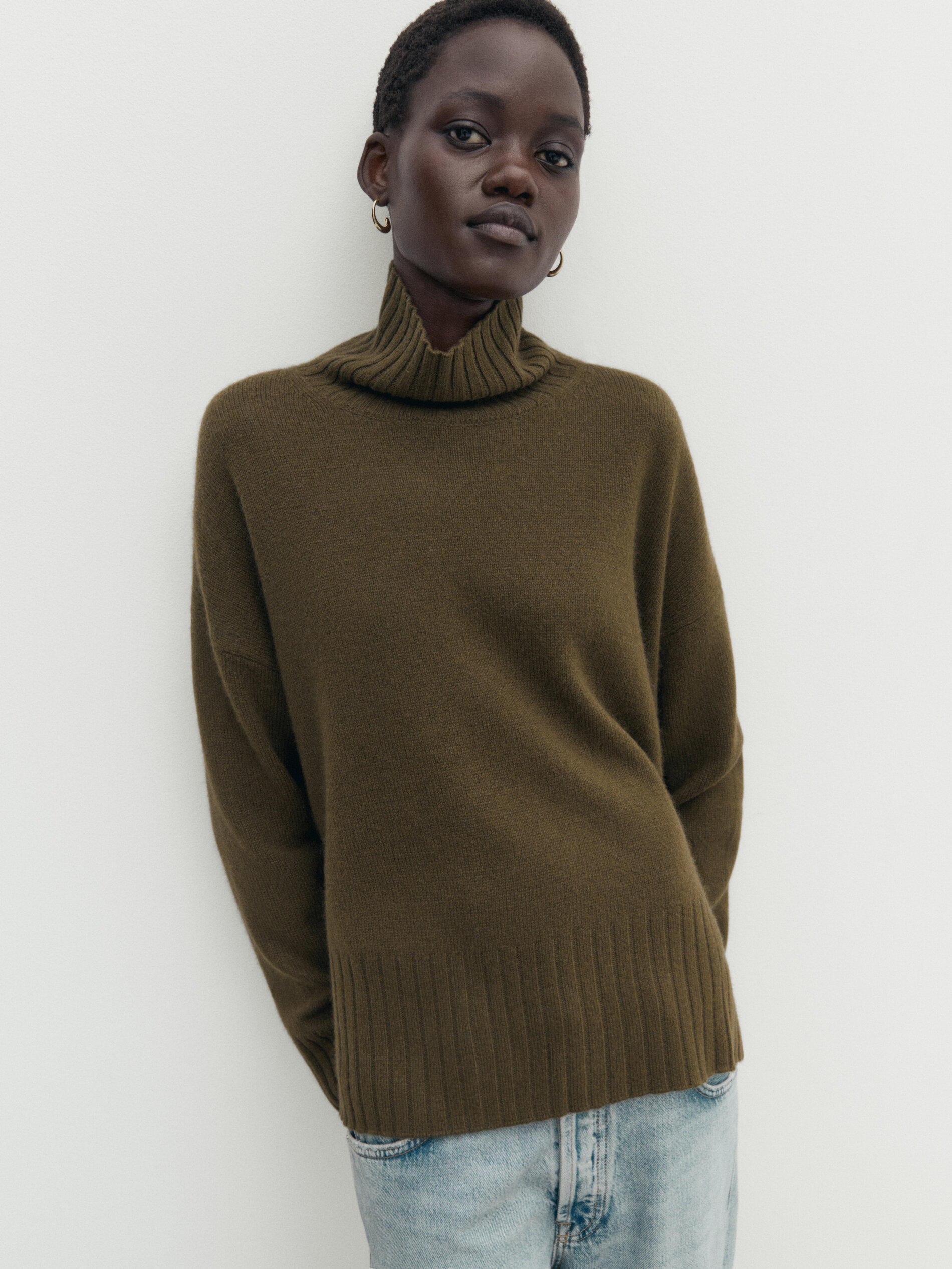 Polo neck sale cashmere sweater