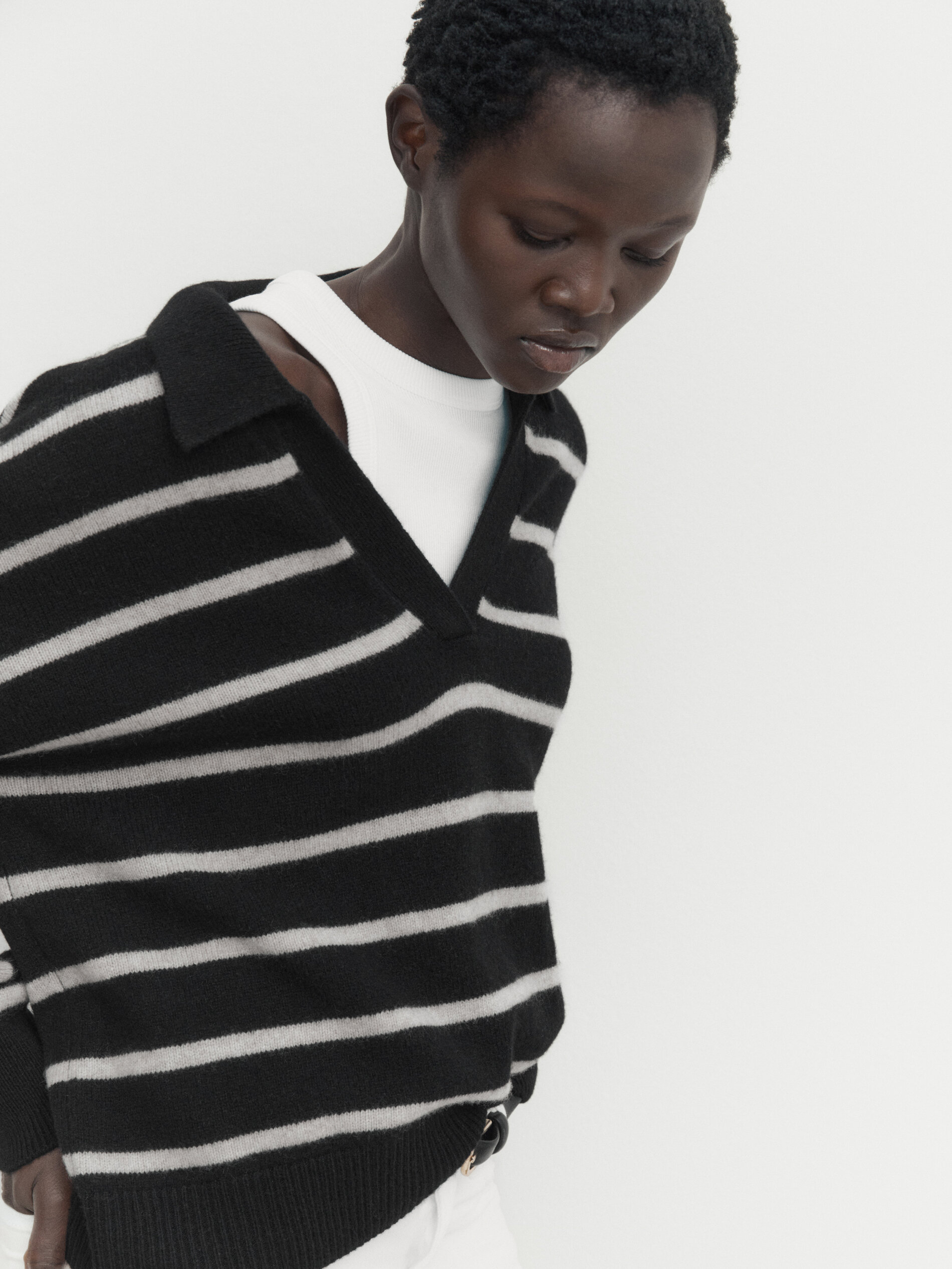 Striped wool 2025 blend sweater