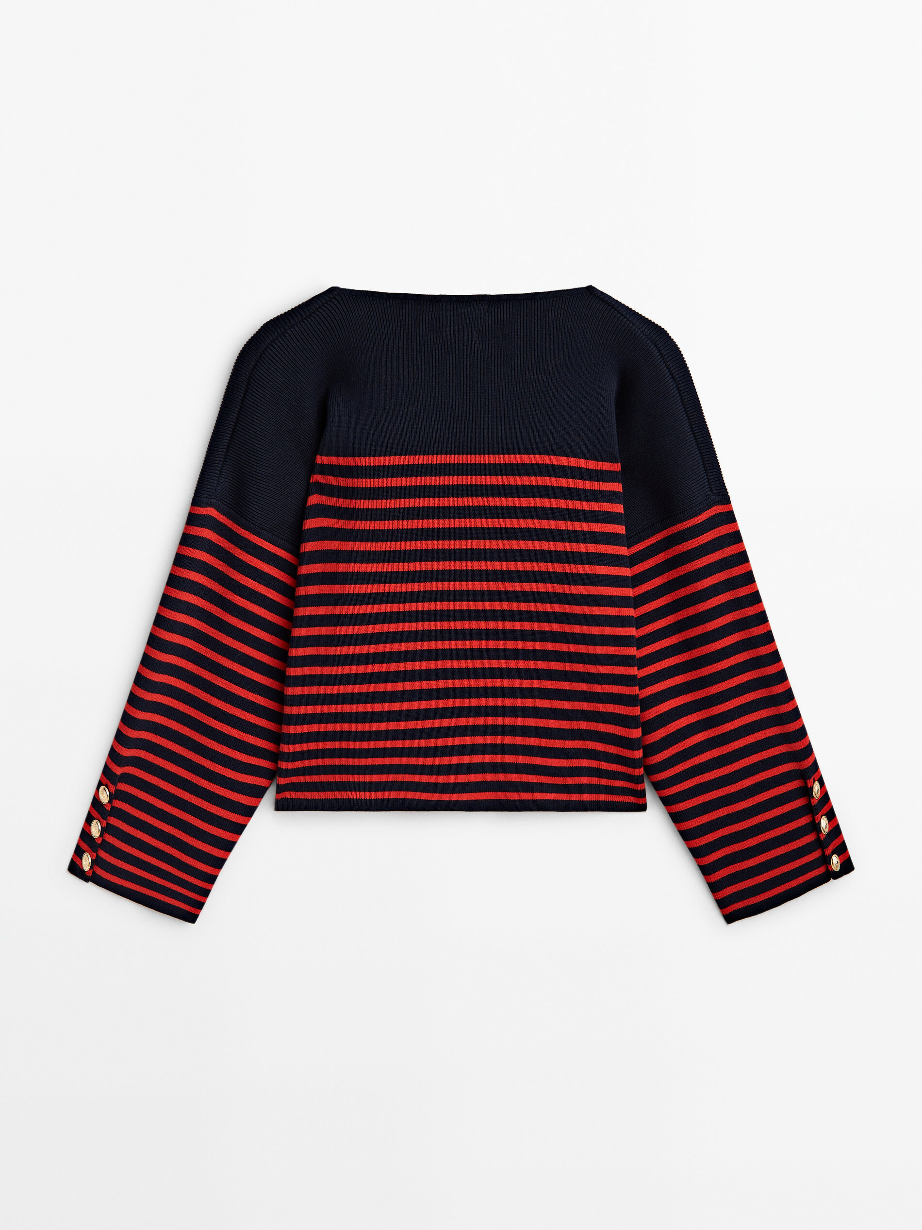 Striped sweater with button details Red Sweaters And Cardigans