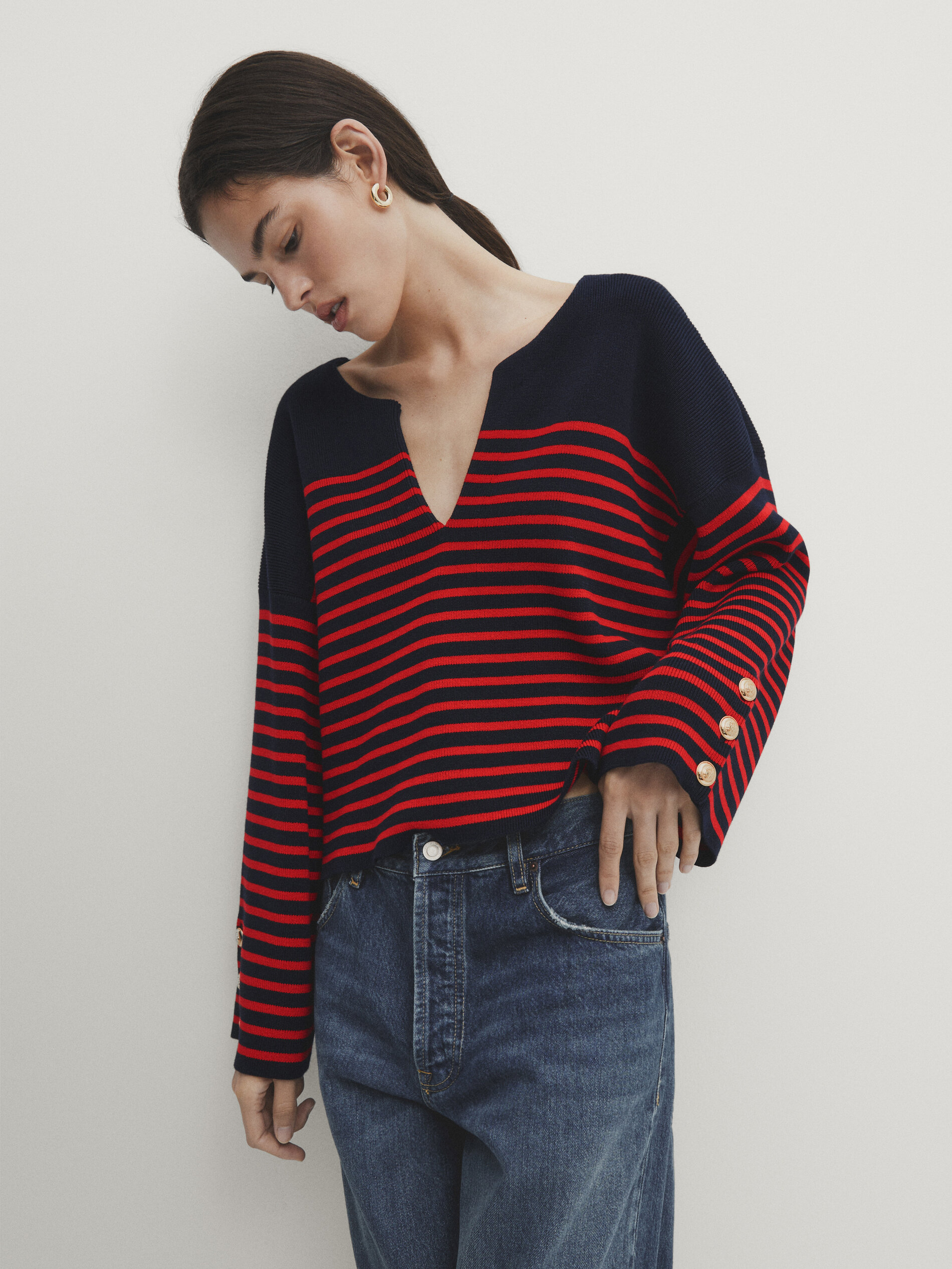 Massimo dutti red sweater hot sale