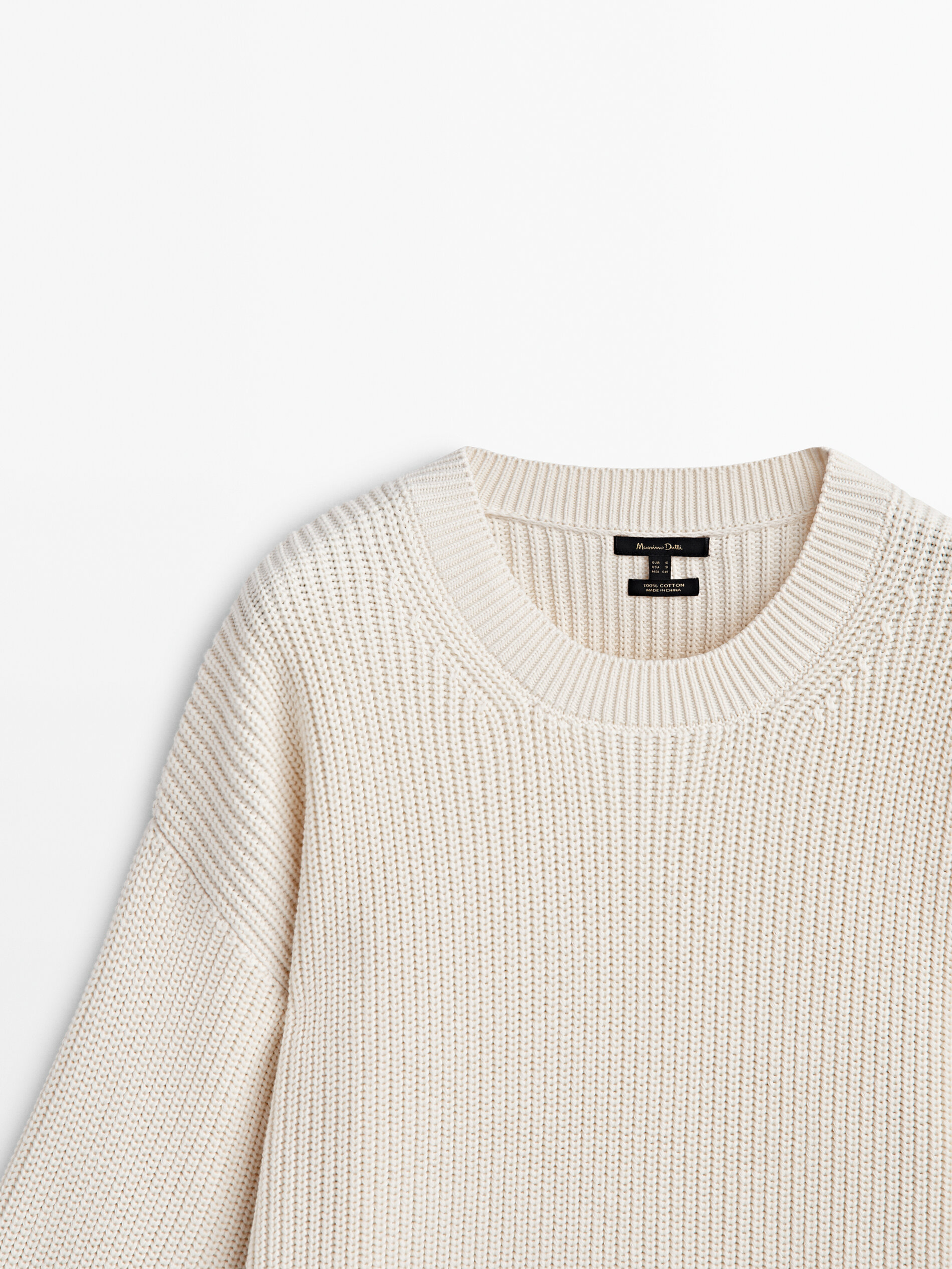 Purl knit sweater with stripes and side buttons