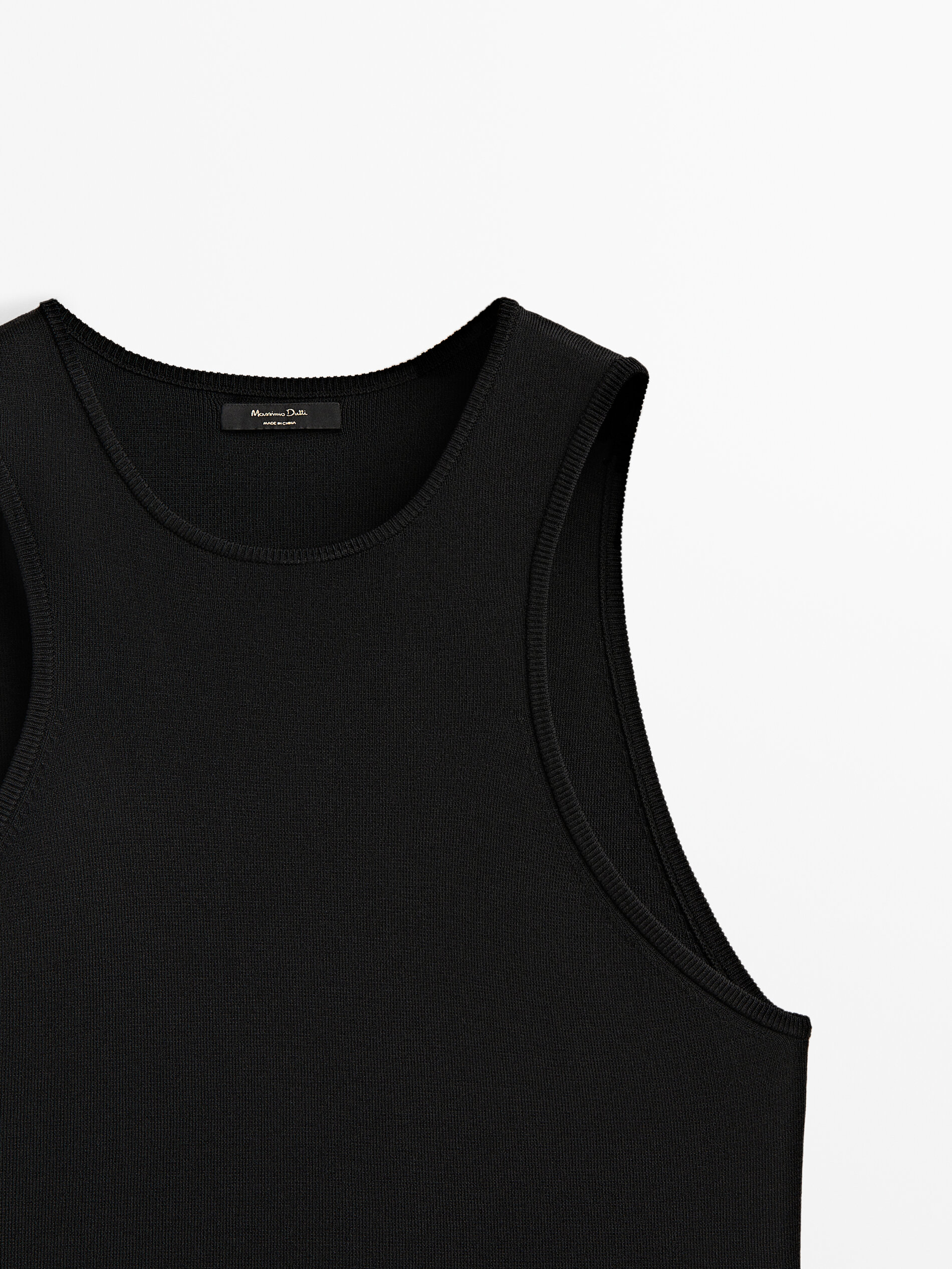 Black sleeveless top Black Dressy Massimo Dutti