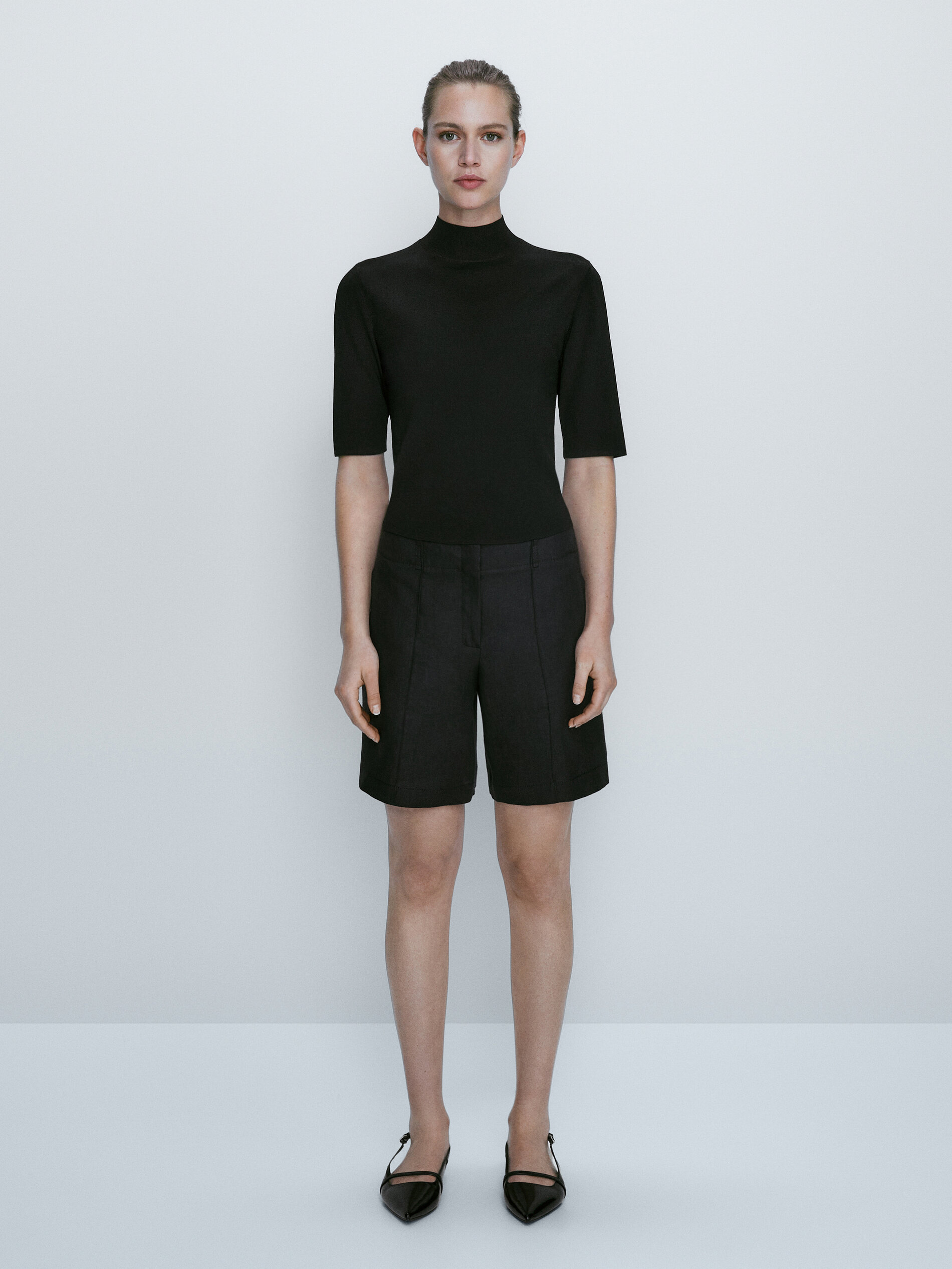 Short sleeve cheap mock turtleneck sweater