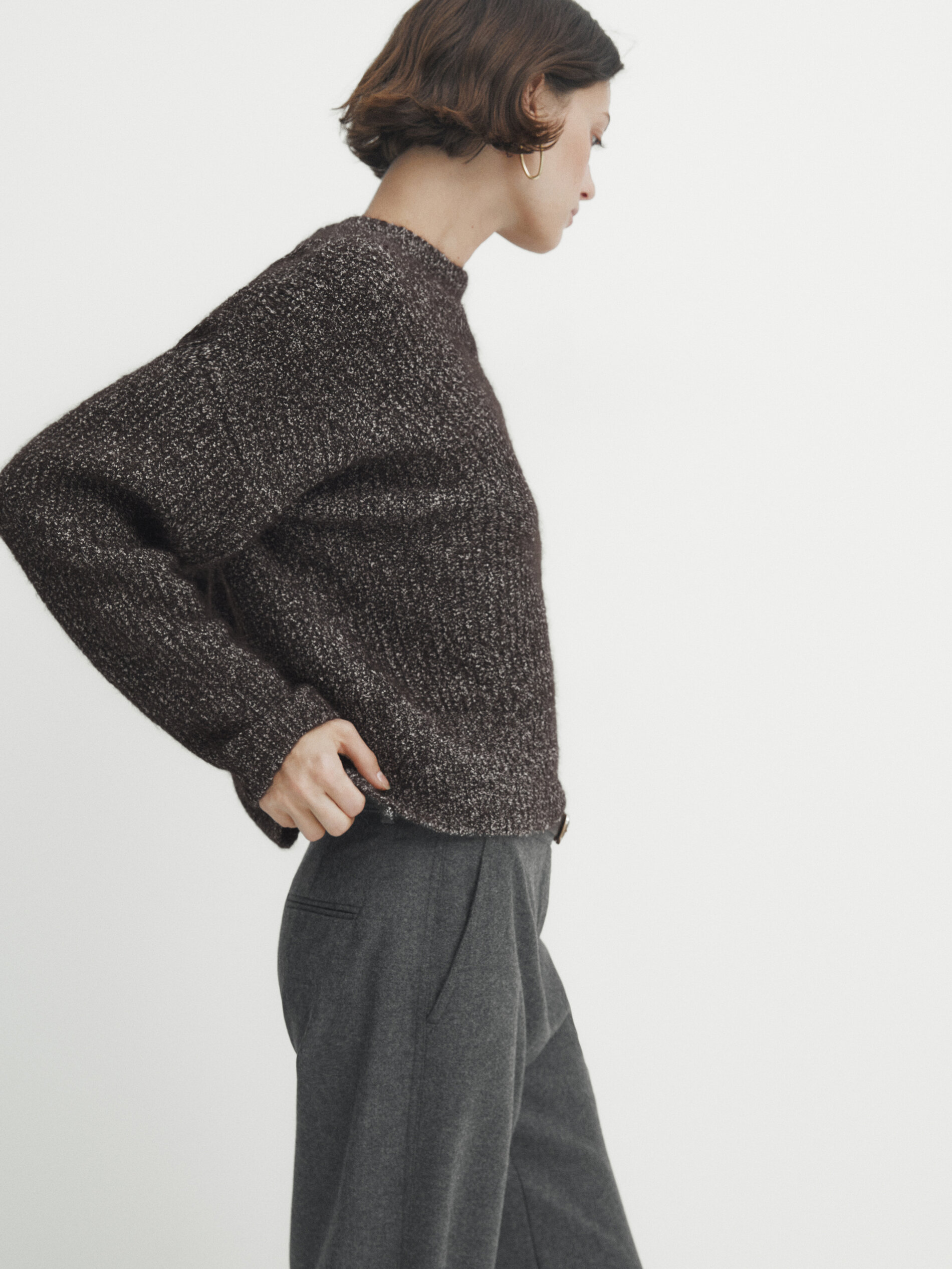 Pull en maille chin e col rond