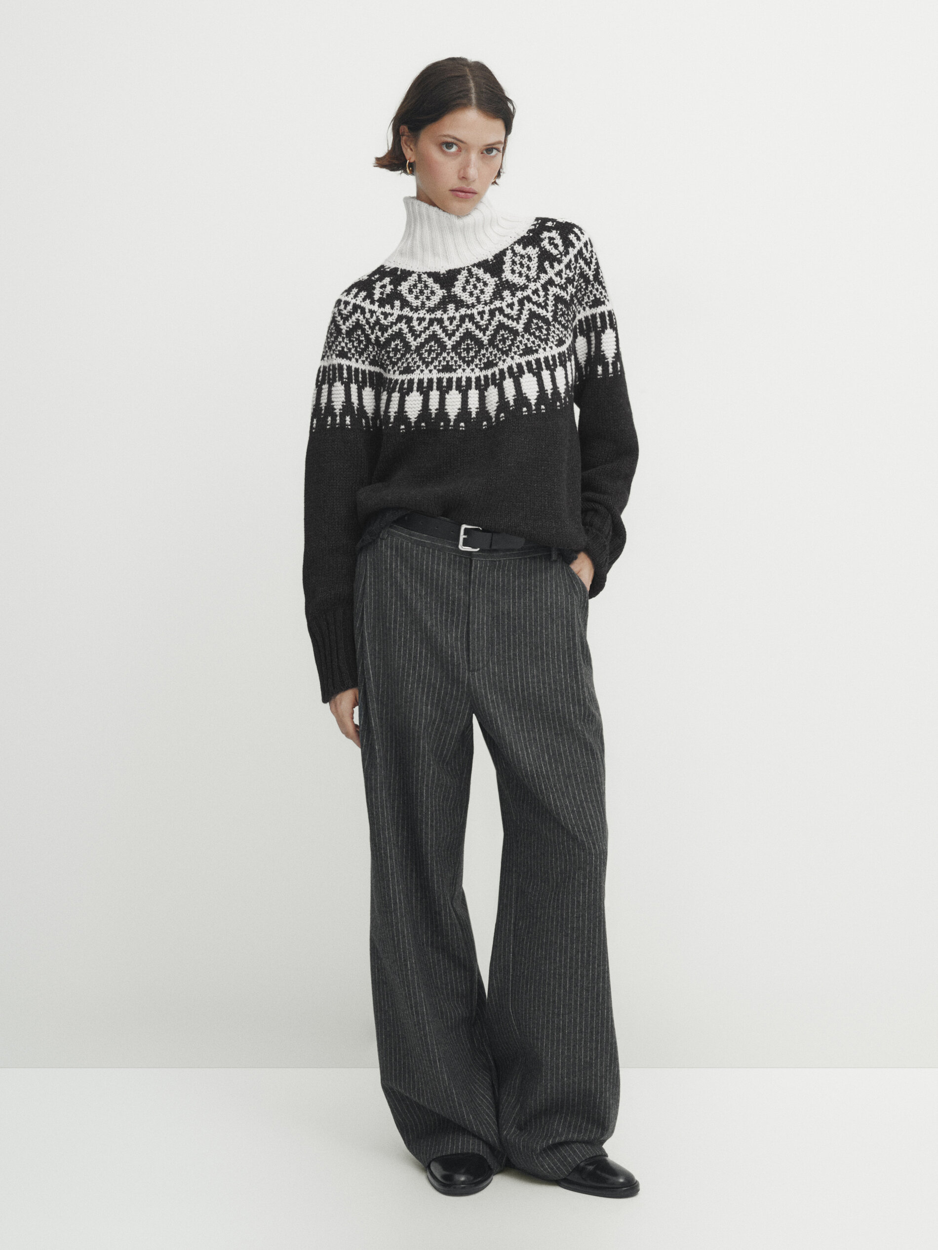Massimo dutti shop jacquard sweater