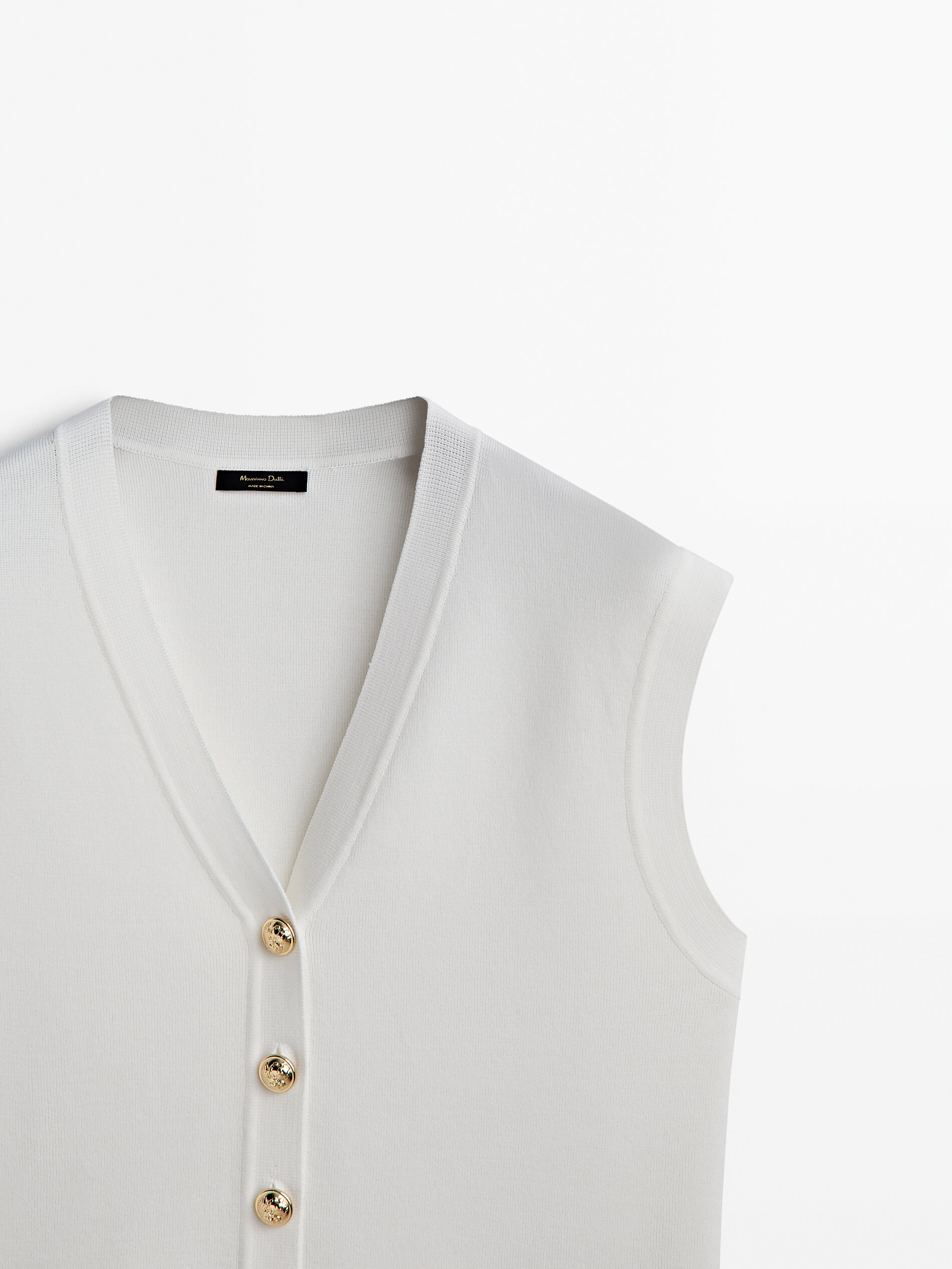 White vest clearance with buttons