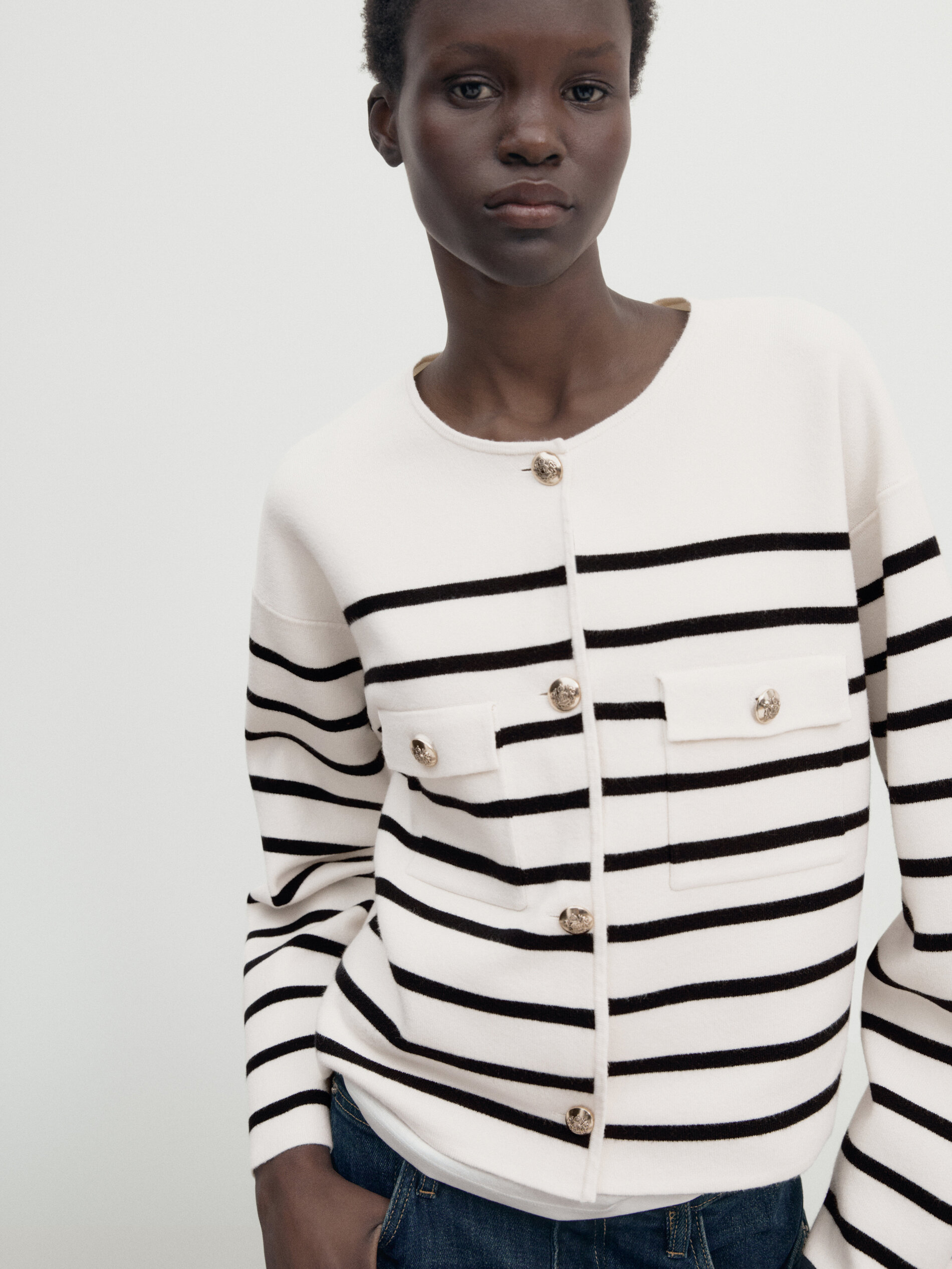 Massimo dutti white sweater sale