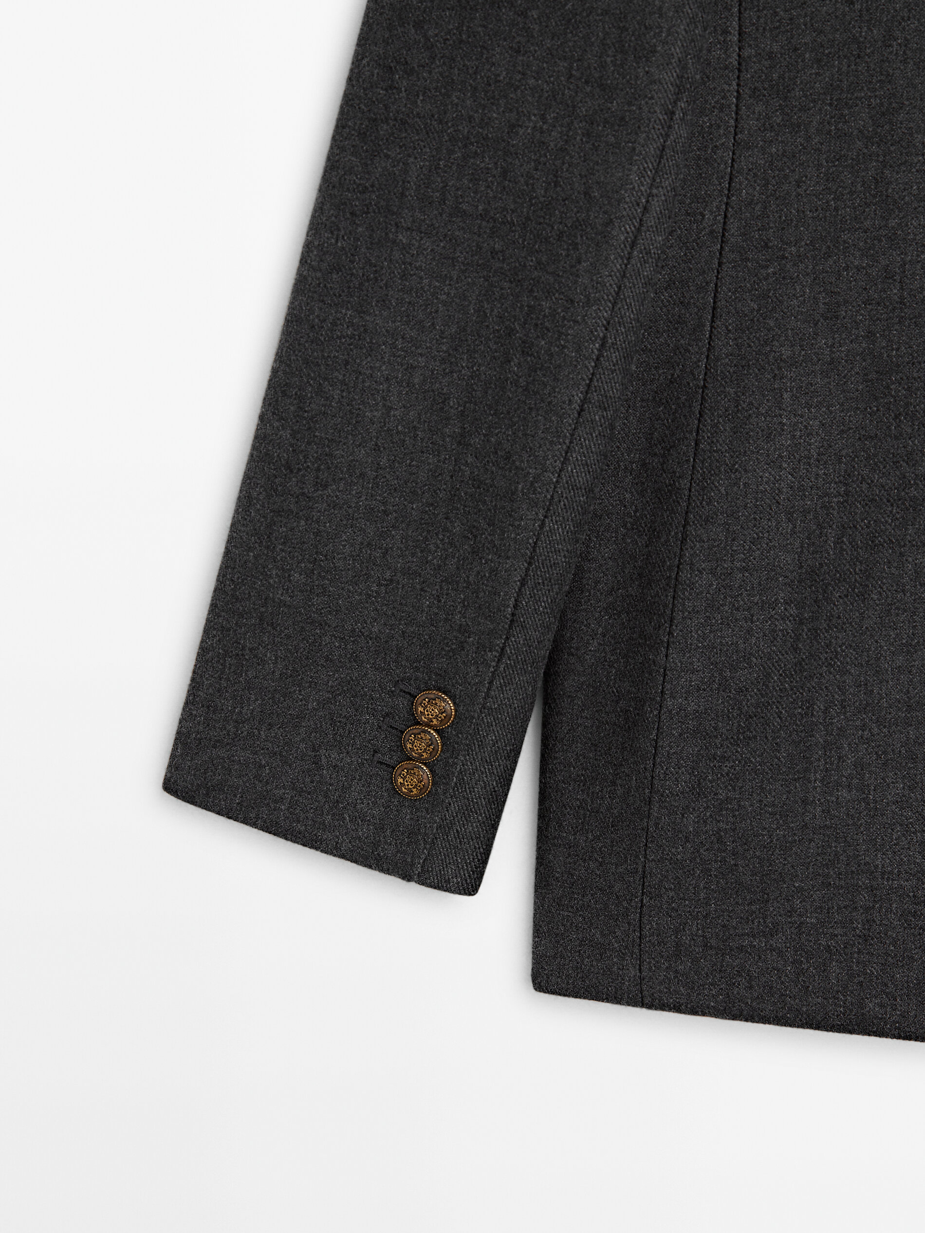 Twill blazer with buttons