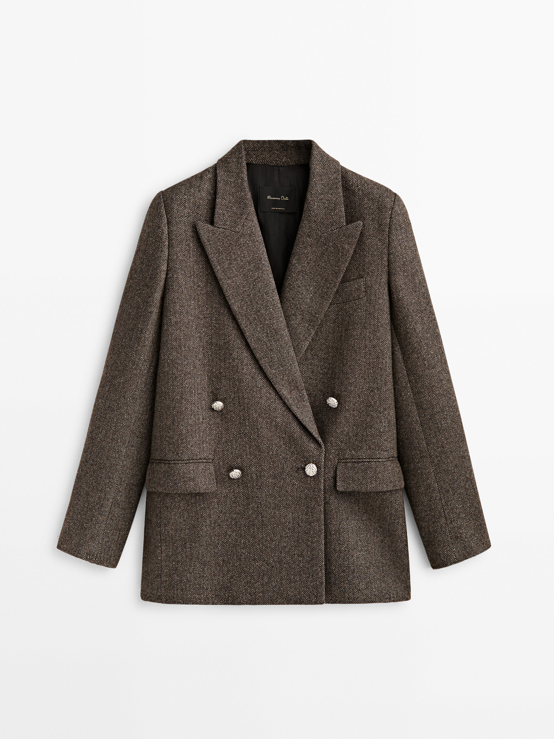 Massimo dutti online herringbone blazer