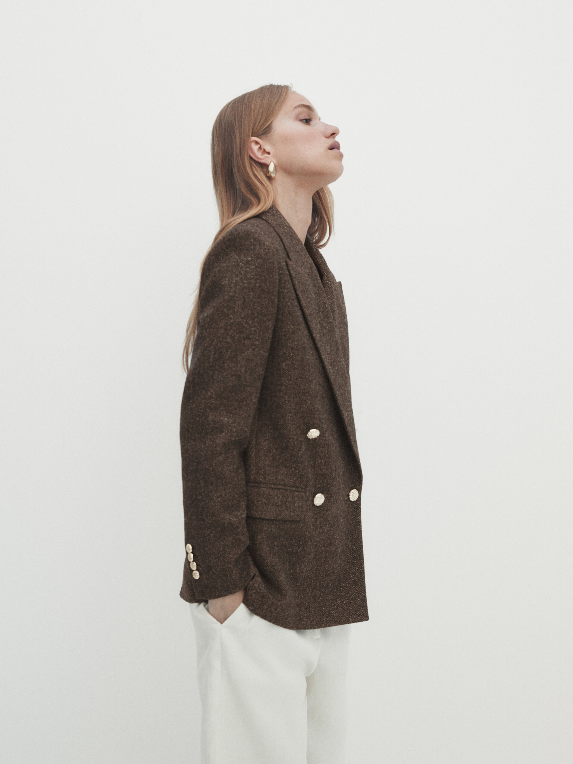 Massimo dutti herringbone blazer outlet
