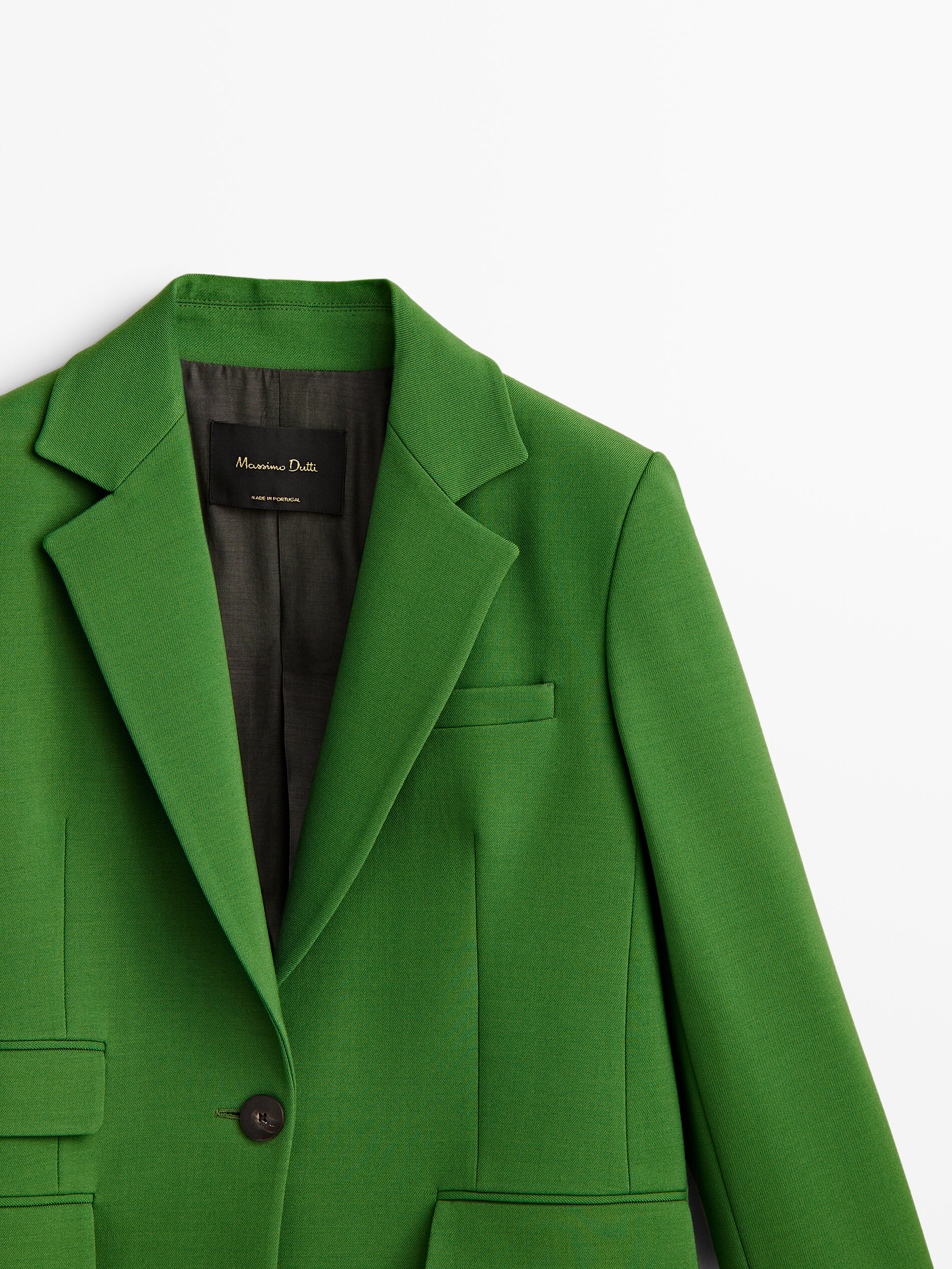 Wool blend single button blazer