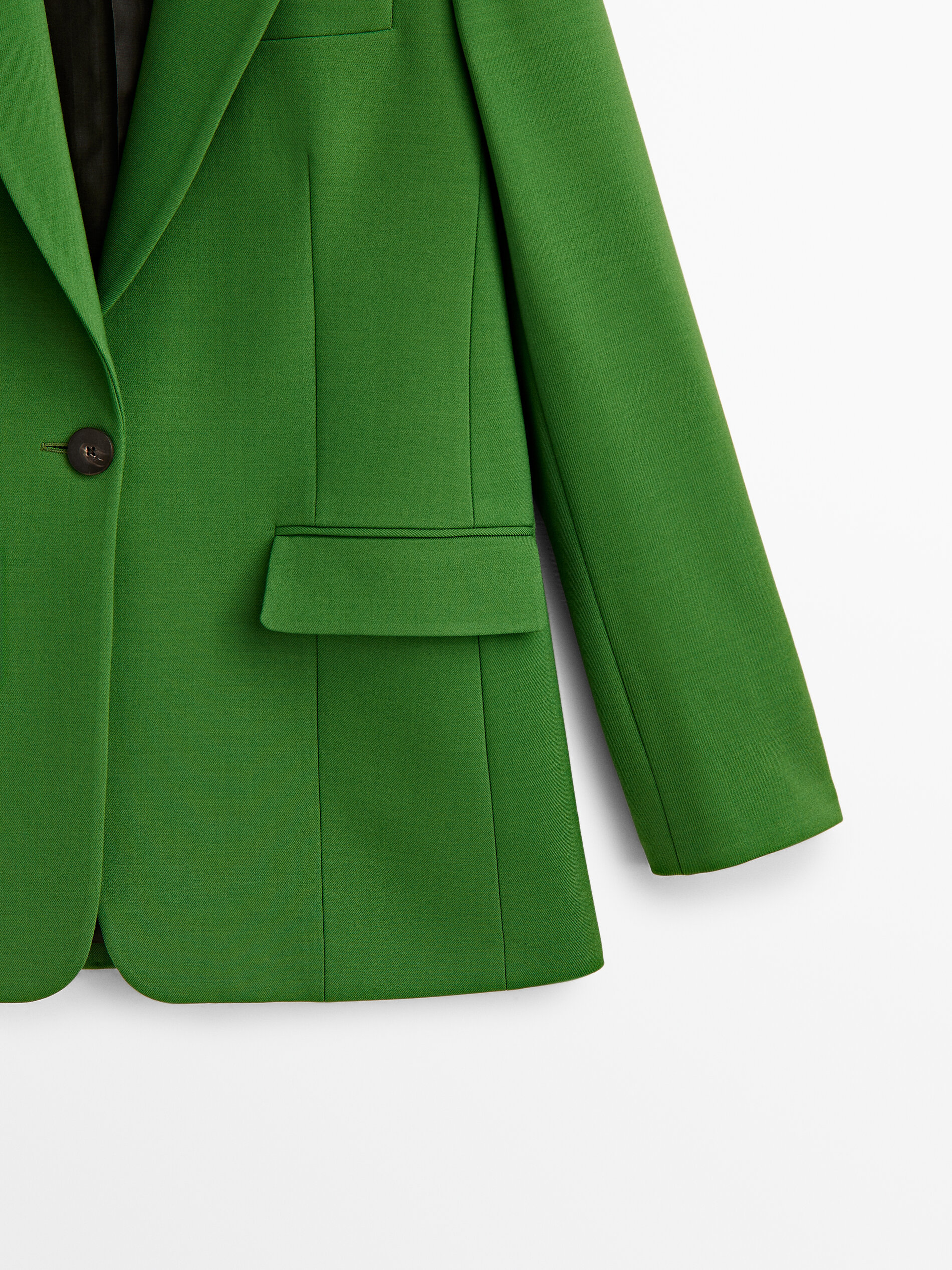 Wool blend single button blazer