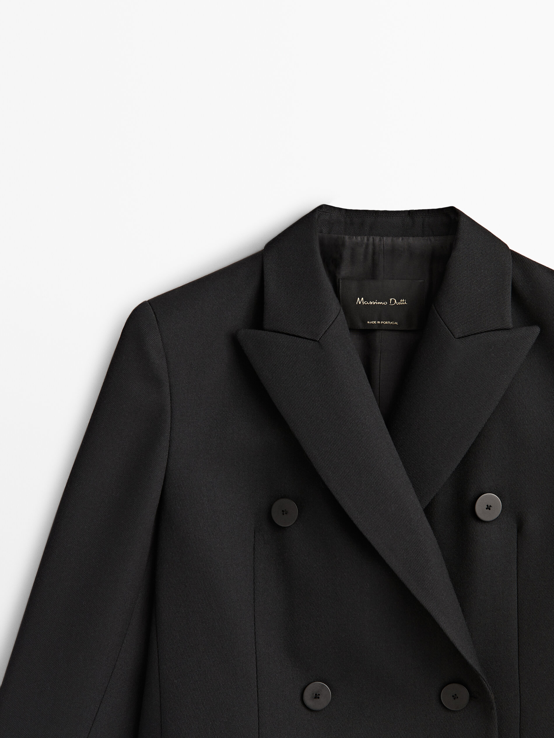Black double breasted blazer Black Dressy Massimo Dutti