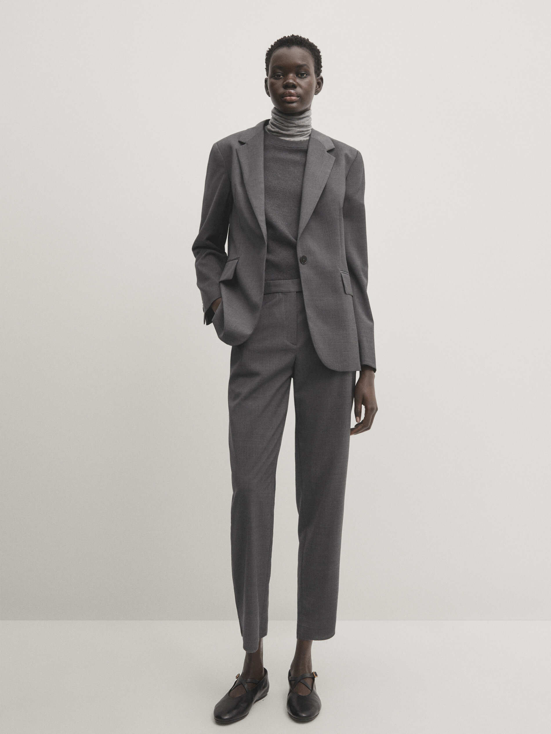 Massimo dutti grey blazer outlet