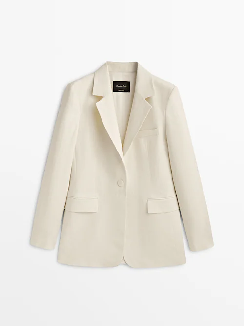 Feat Gemiddeld Kapel Two-button 100% linen suit blazer - Massimo Dutti Worldwide