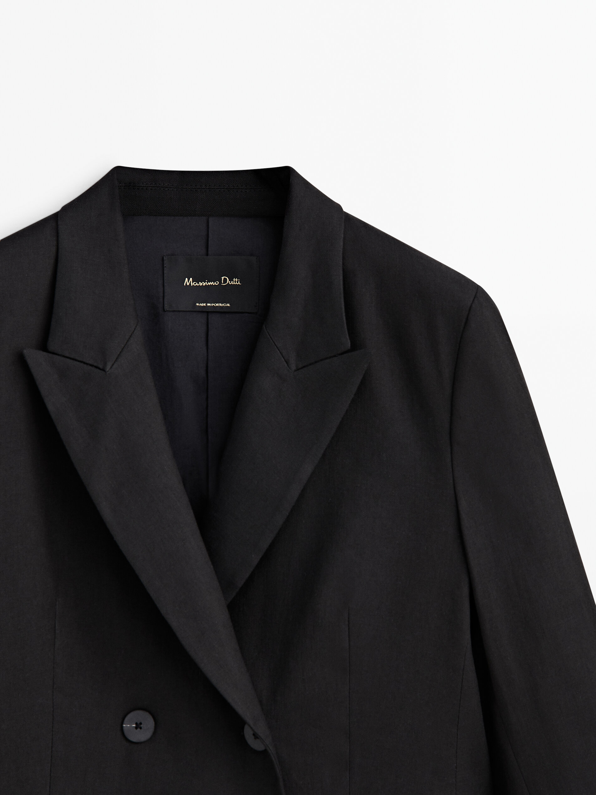 Linen blend stretch suit blazer