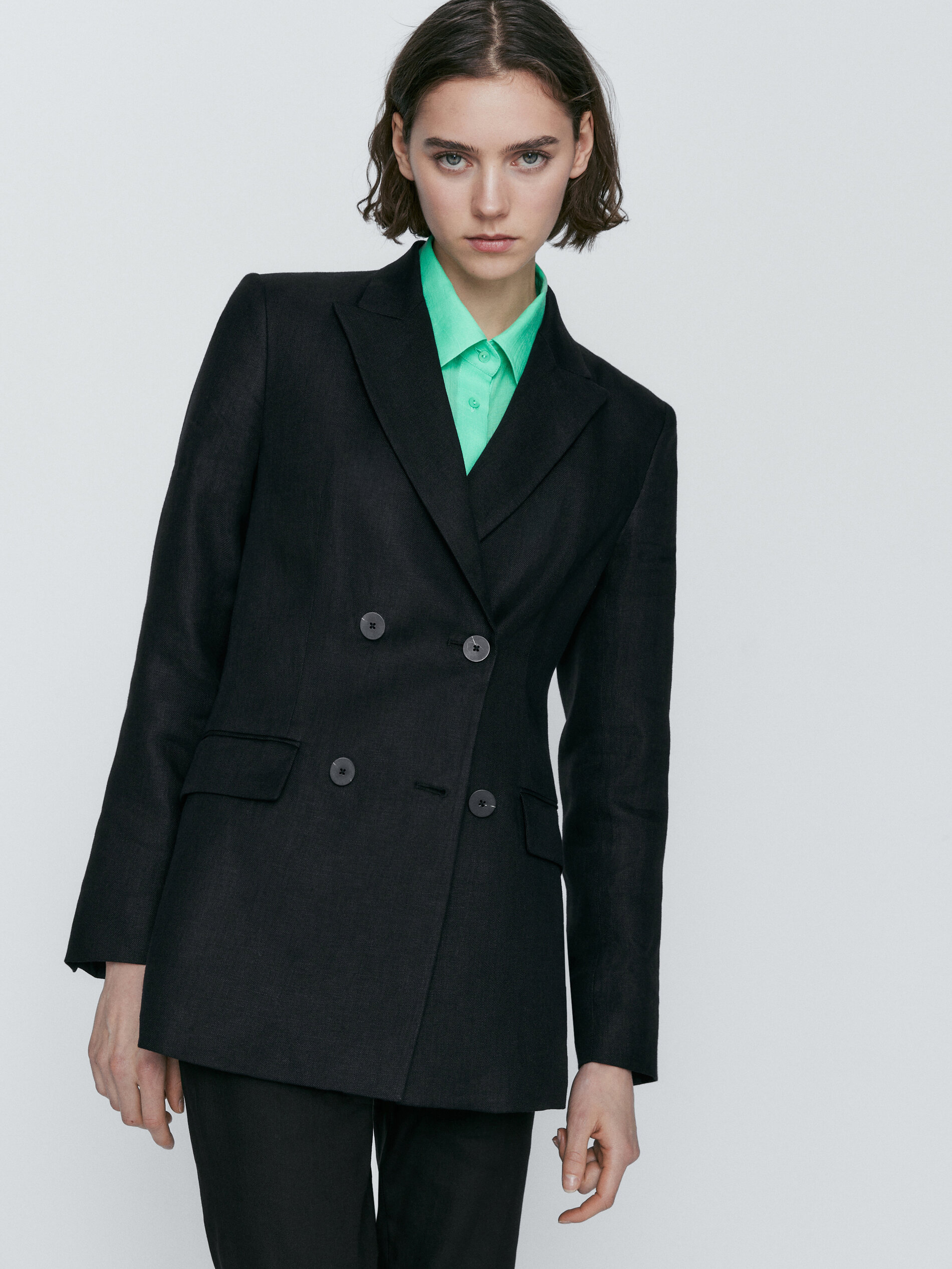 Massimo dutti green blazer hotsell