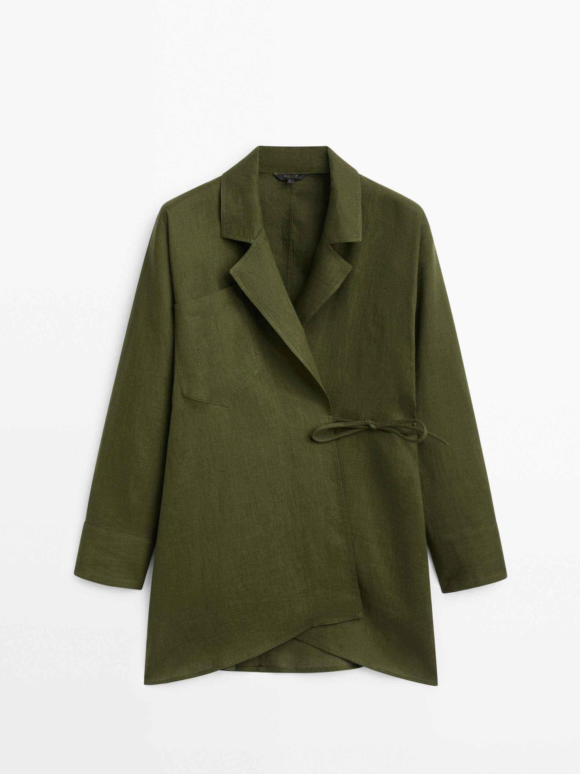 100% linen kimono blazer · Green, Orange · Blazers | Massimo Dutti