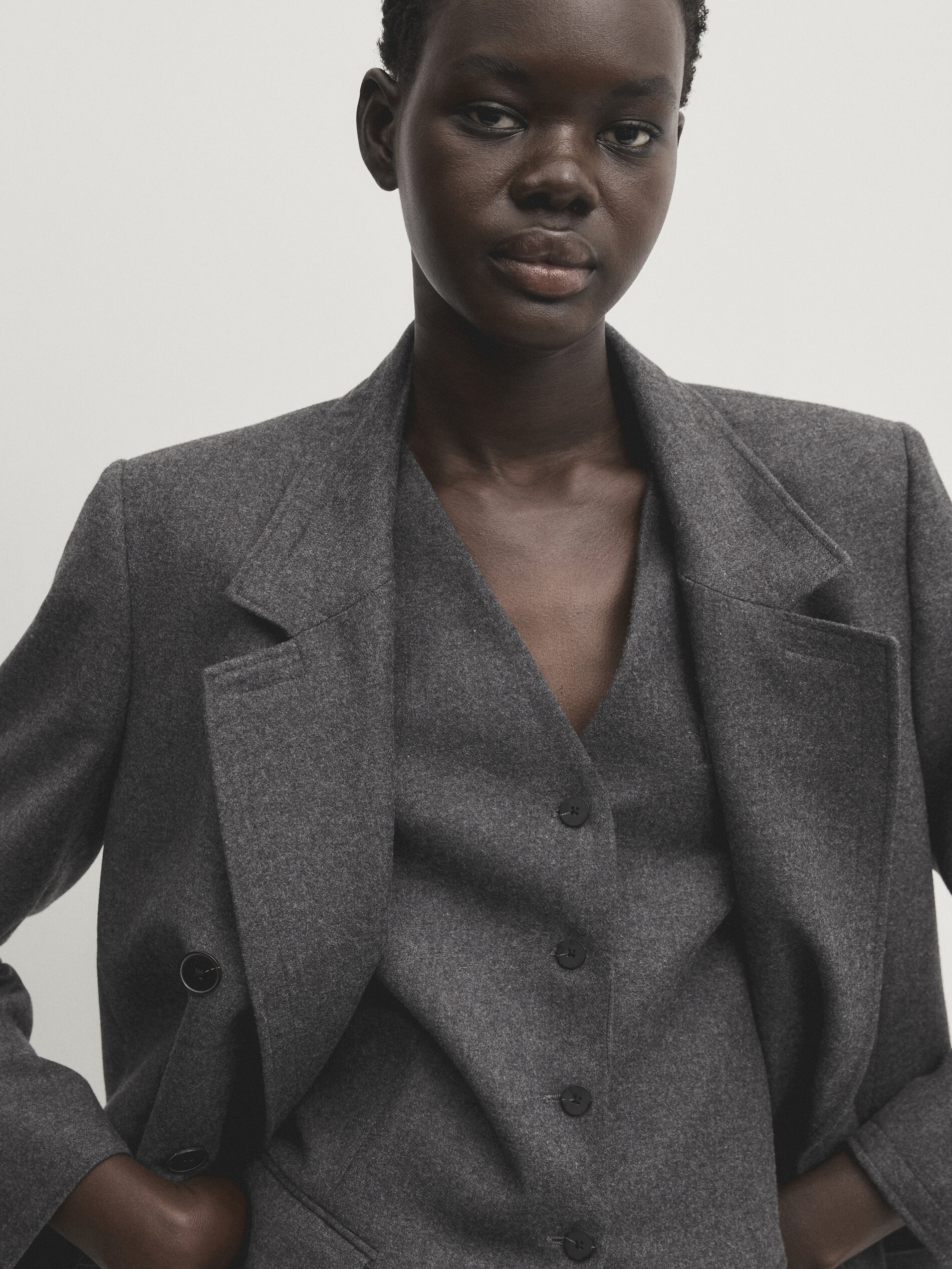 Double breasted cropped blazer store