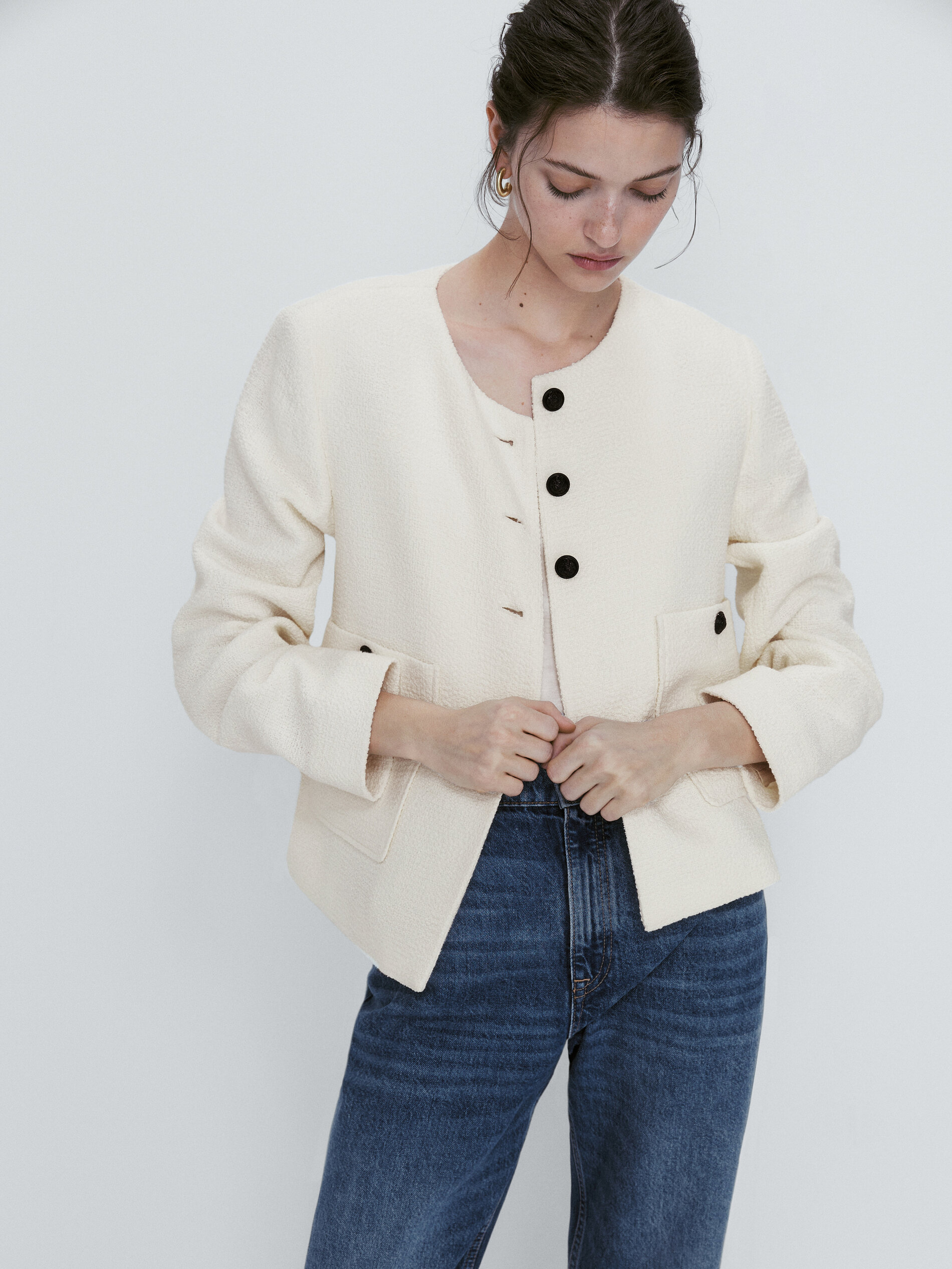 Massimo dutti shop white jacket