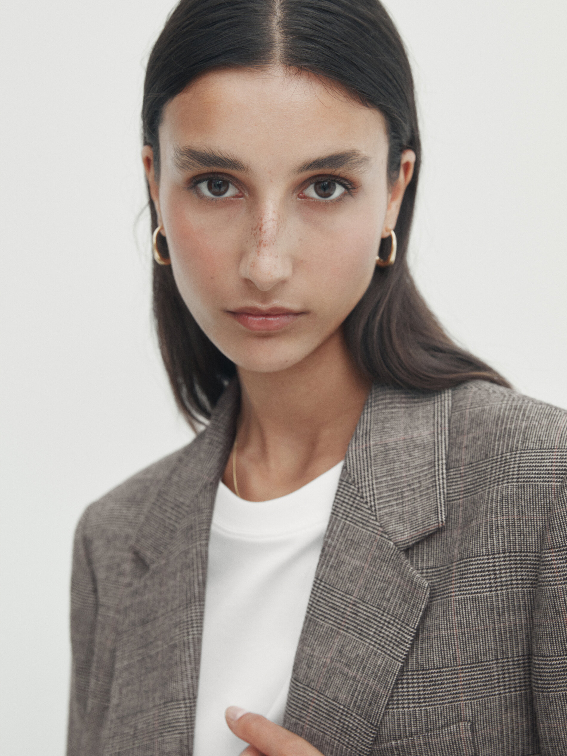 Massimo dutti checked best sale blazer