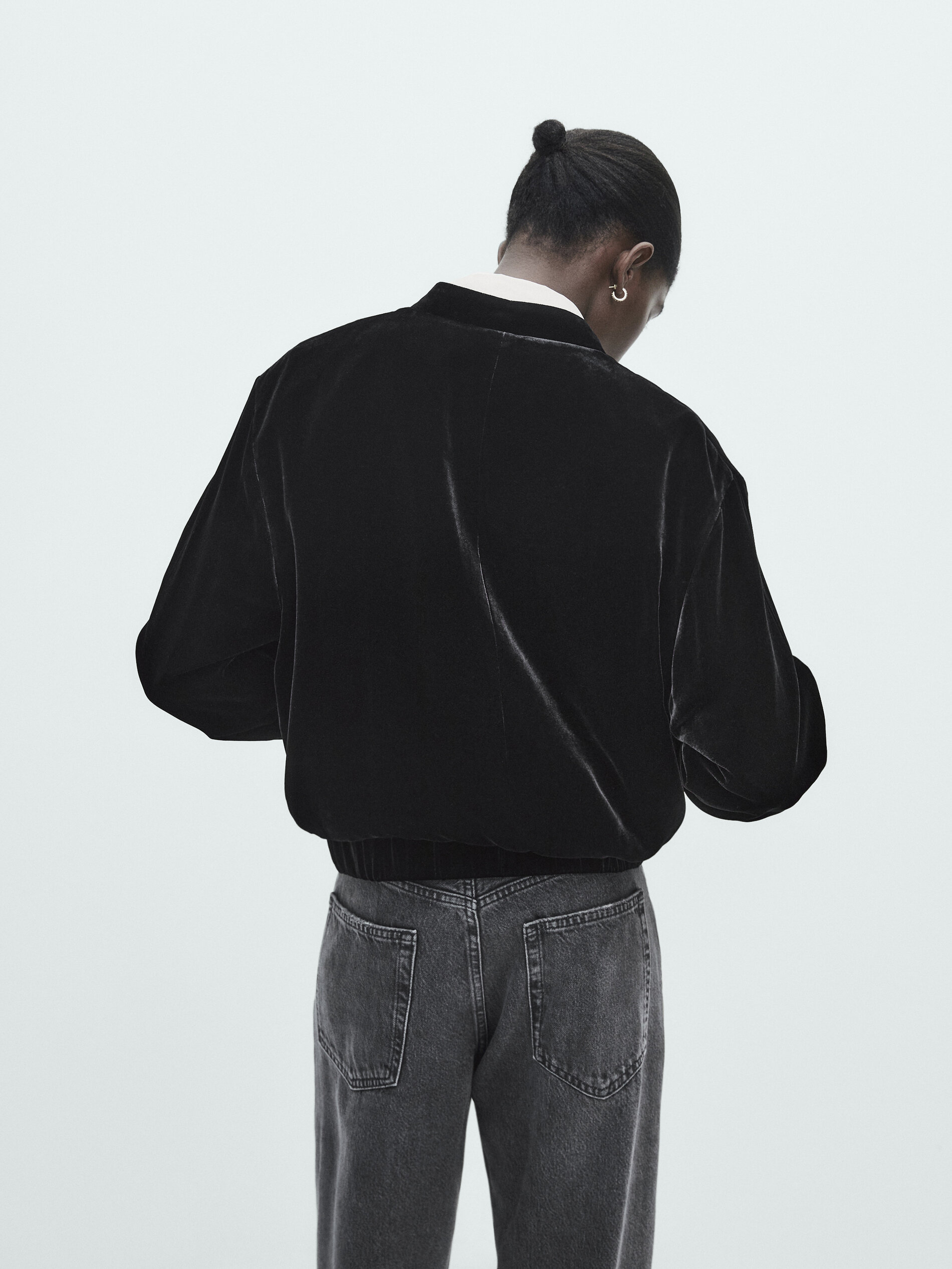 Velvet bomber jacket