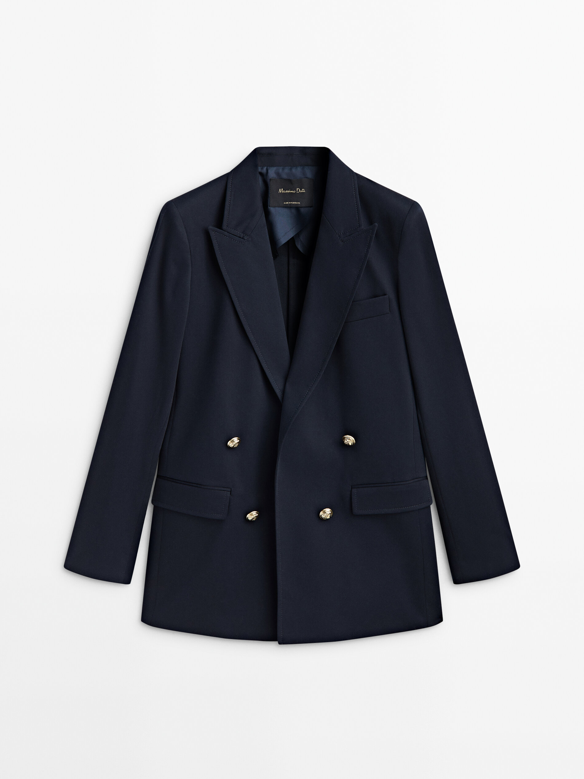 Blazer marine sales boutons dorés femme