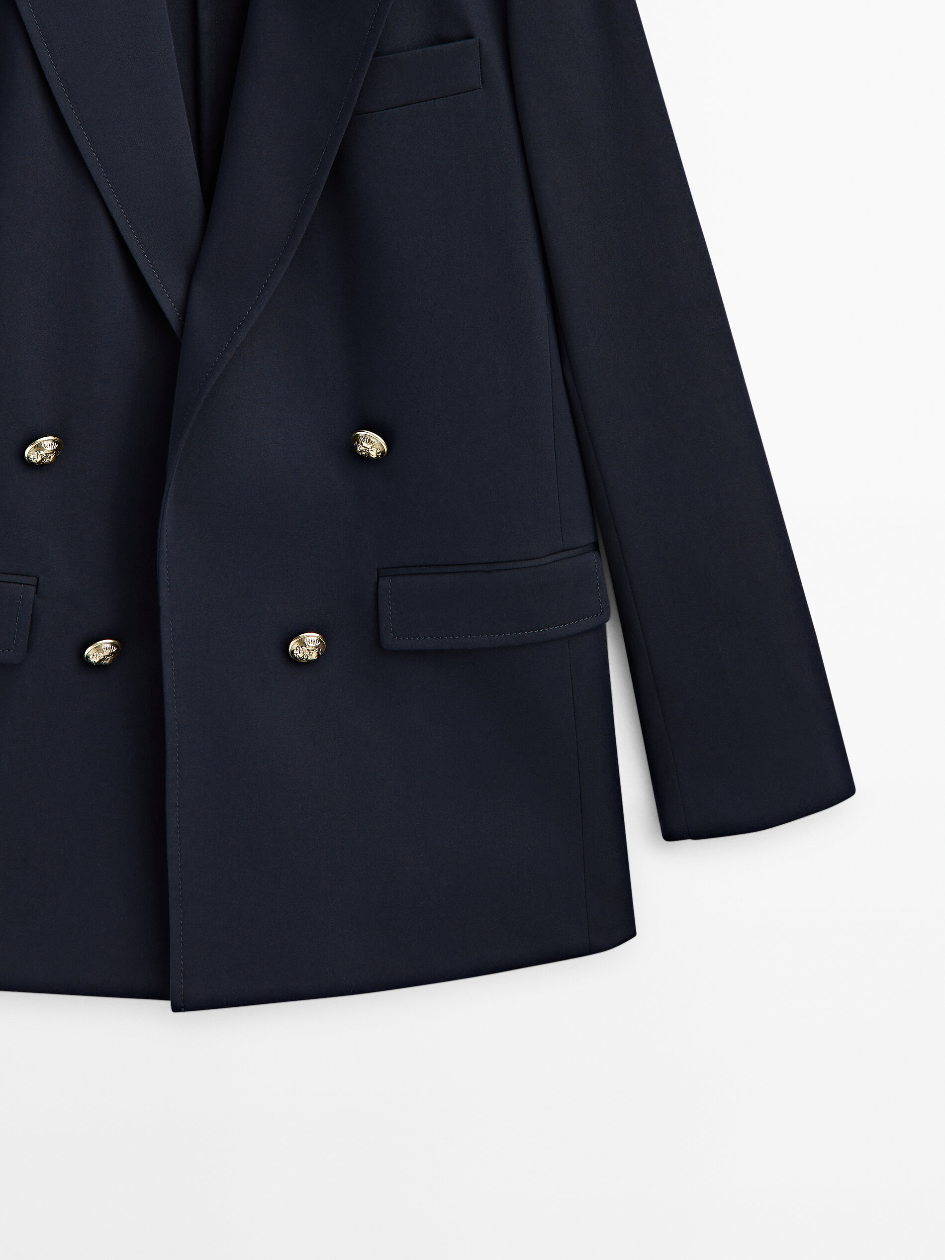 Mock double breasted golden buttoned blazer