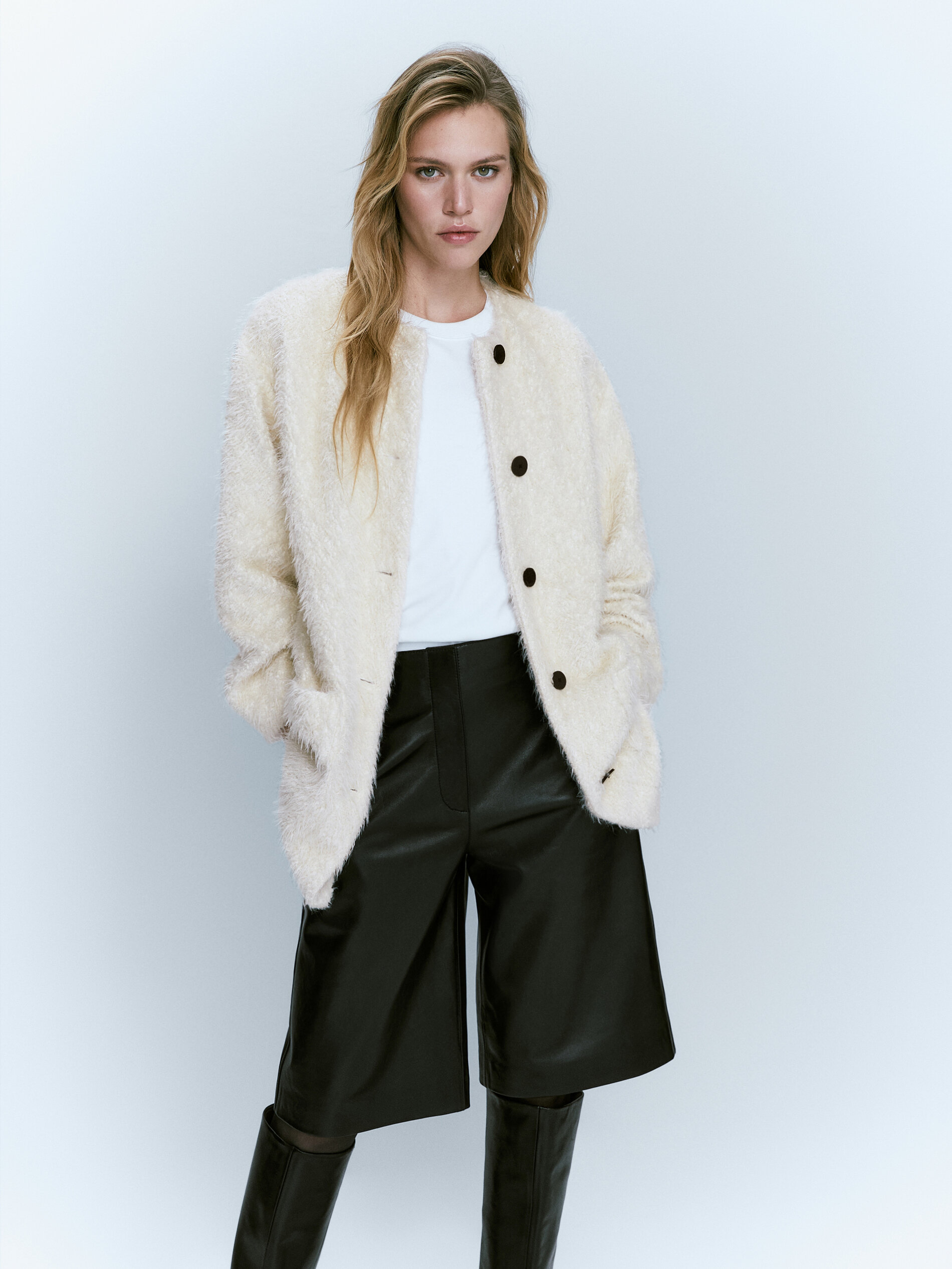 Short faux fur coat